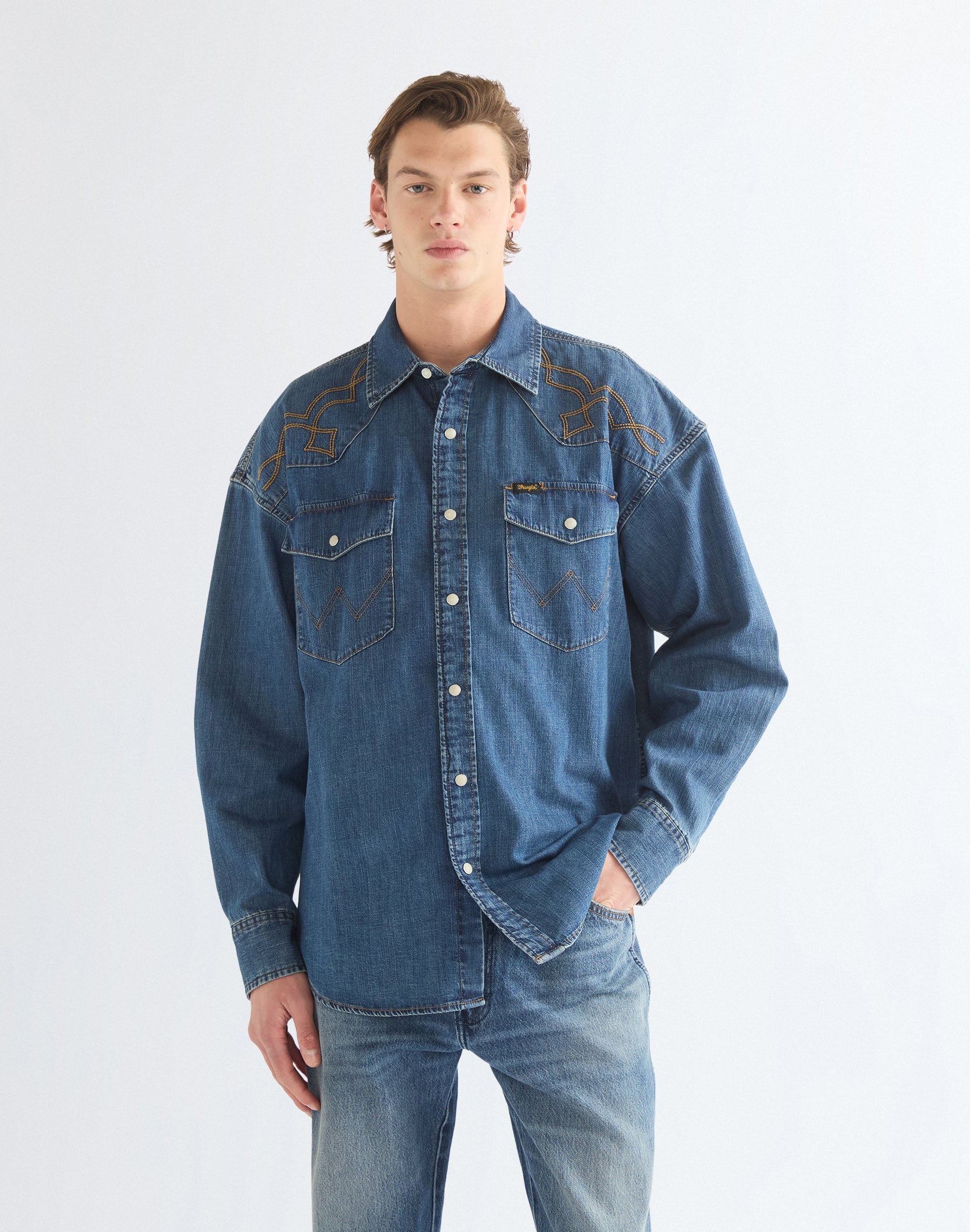 Jeanshemd Western in River Rock Hemden Wrangler