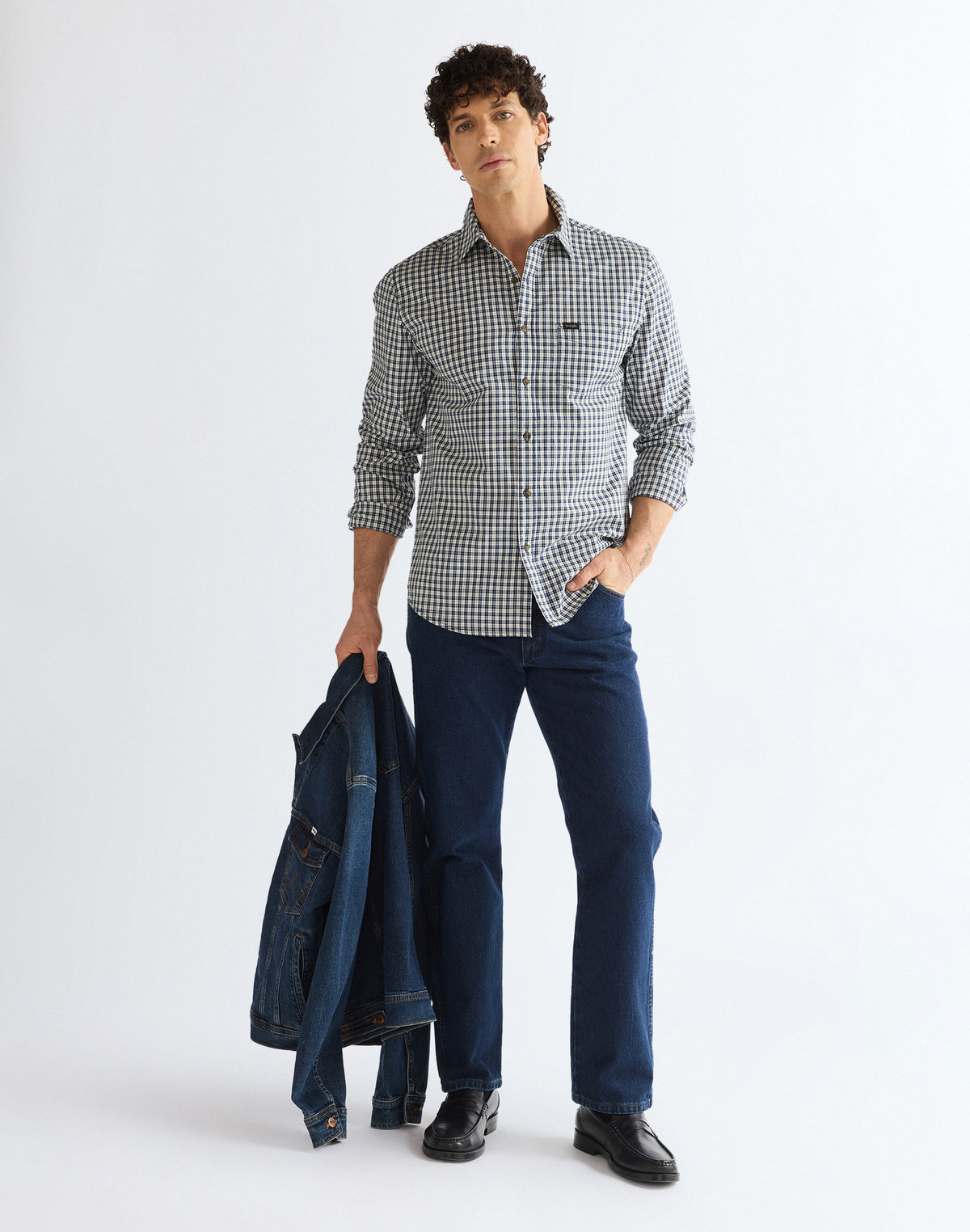 Langarmhemd 1 Pkt in Blue Hemden Wrangler