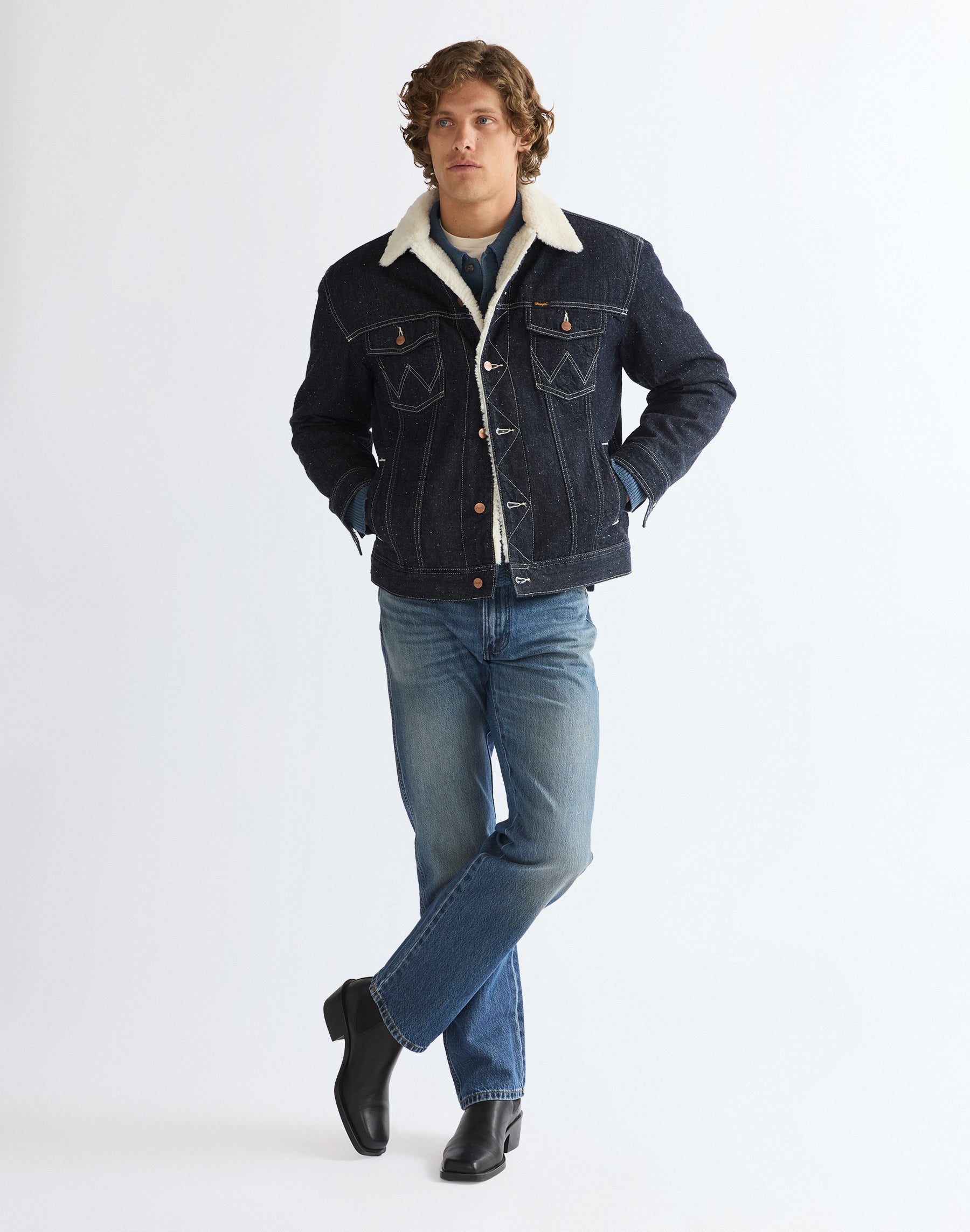 Jeansjacke Sherpa Anti Fit in Night Sky Jacken Wrangler