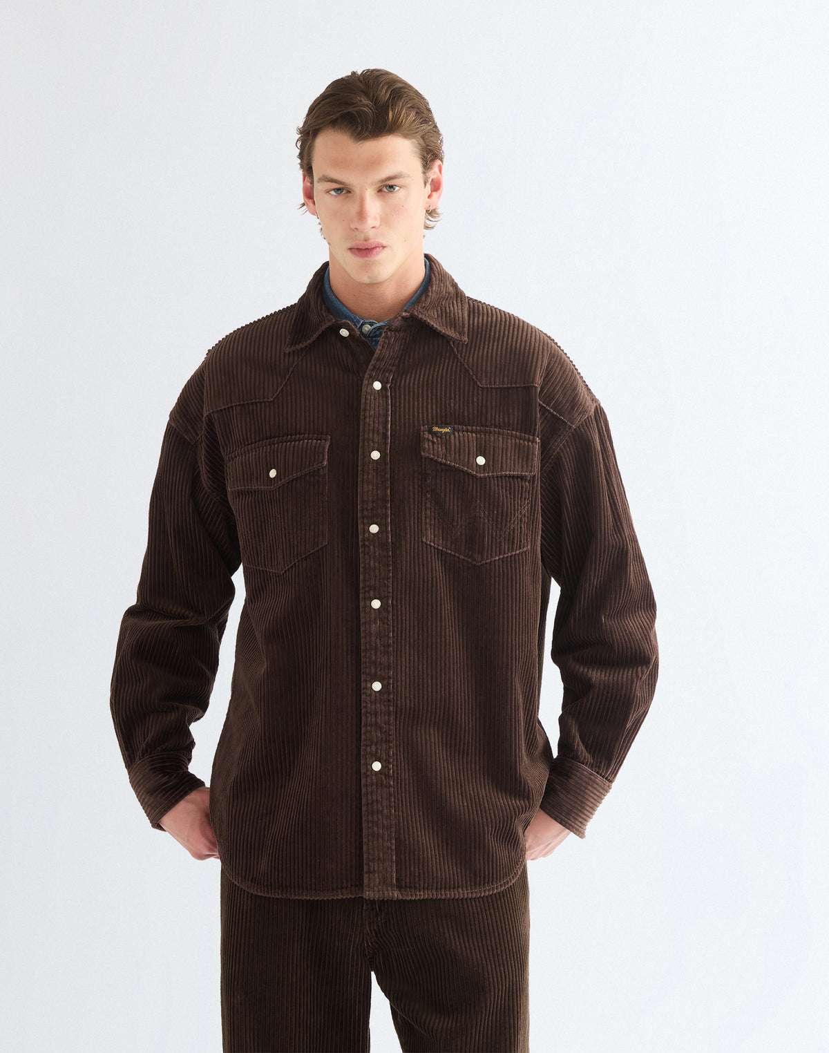 Langarmhemd Western in Coffee Hemden Wrangler