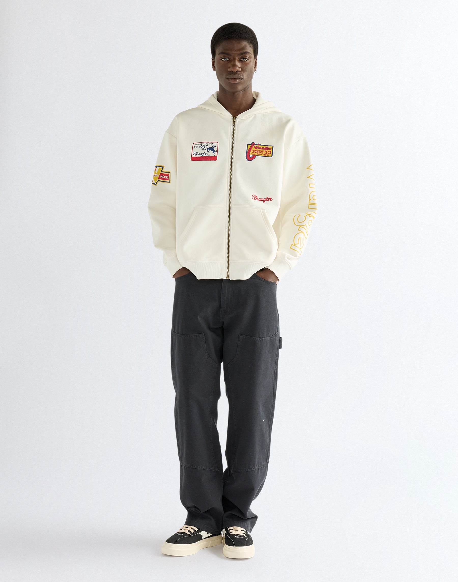 Kapuzenpullover Graphic Zip in Bright White Kapuzenpullover Wrangler