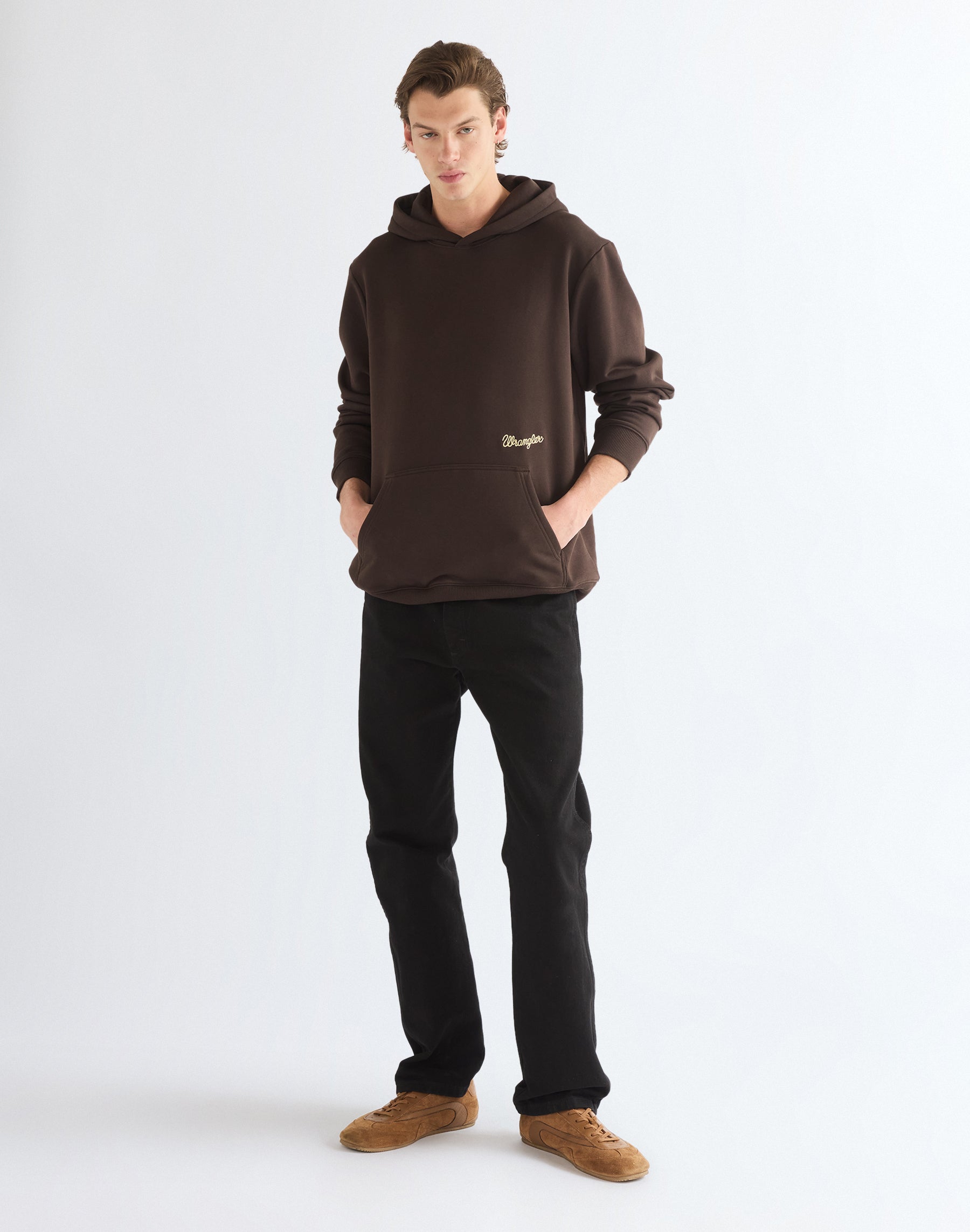 Kapuzenpullover Embroidery in Chocolate Torte Kapuzenpullover Wrangler