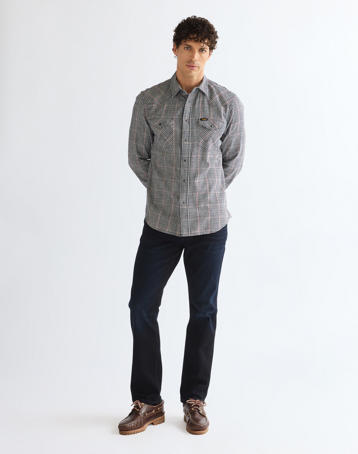Langarmhemd Western in Red Indigo Hemden Wrangler