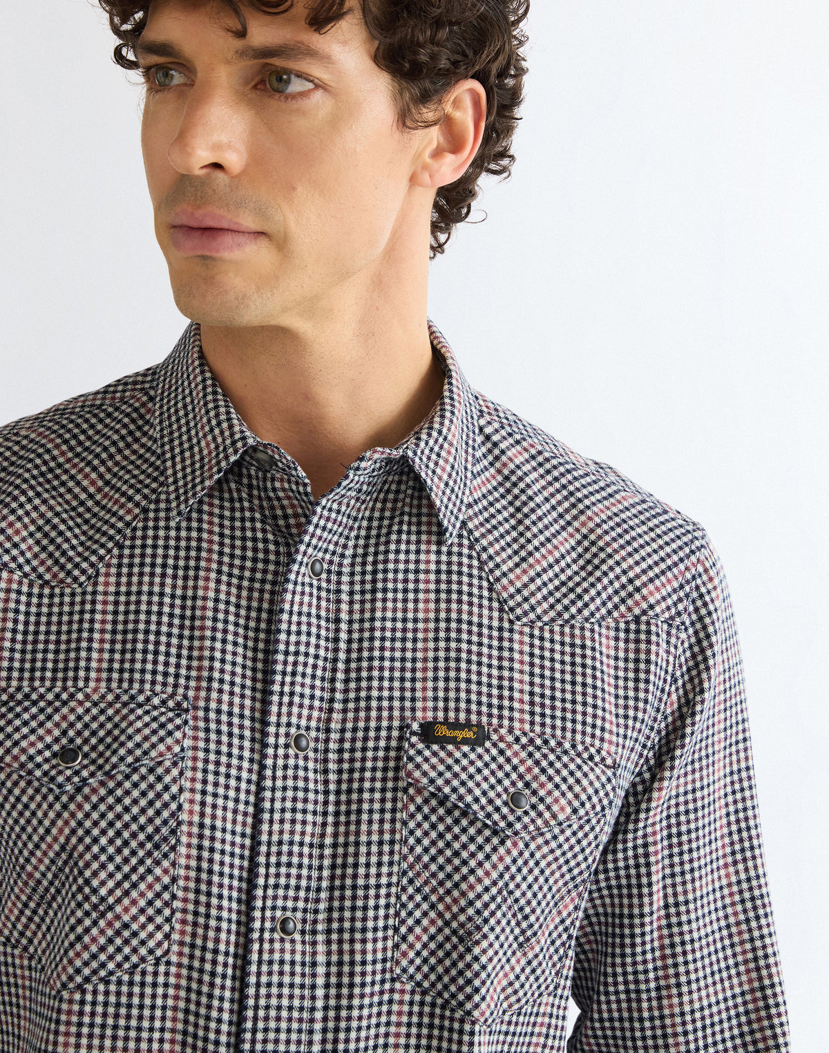 Langarmhemd Western in Red Indigo Hemden Wrangler