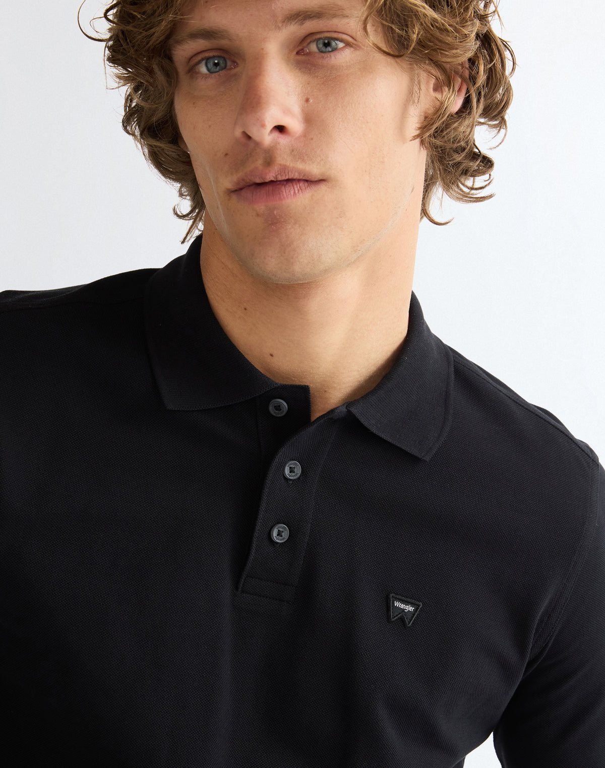 Langarmpolo Polo in Black T-Shirts Wrangler