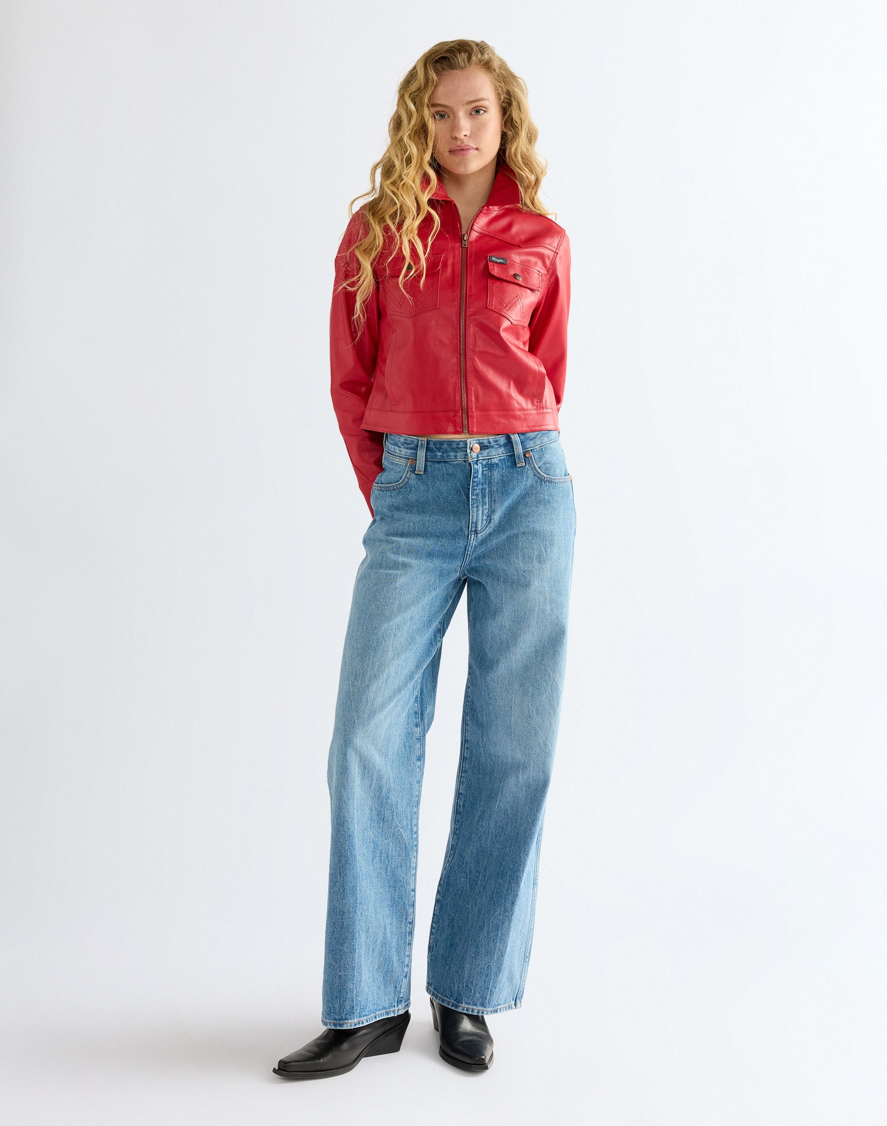 Kunstlederjacke Slim Seamed in Chili Pepper Jacken Wrangler