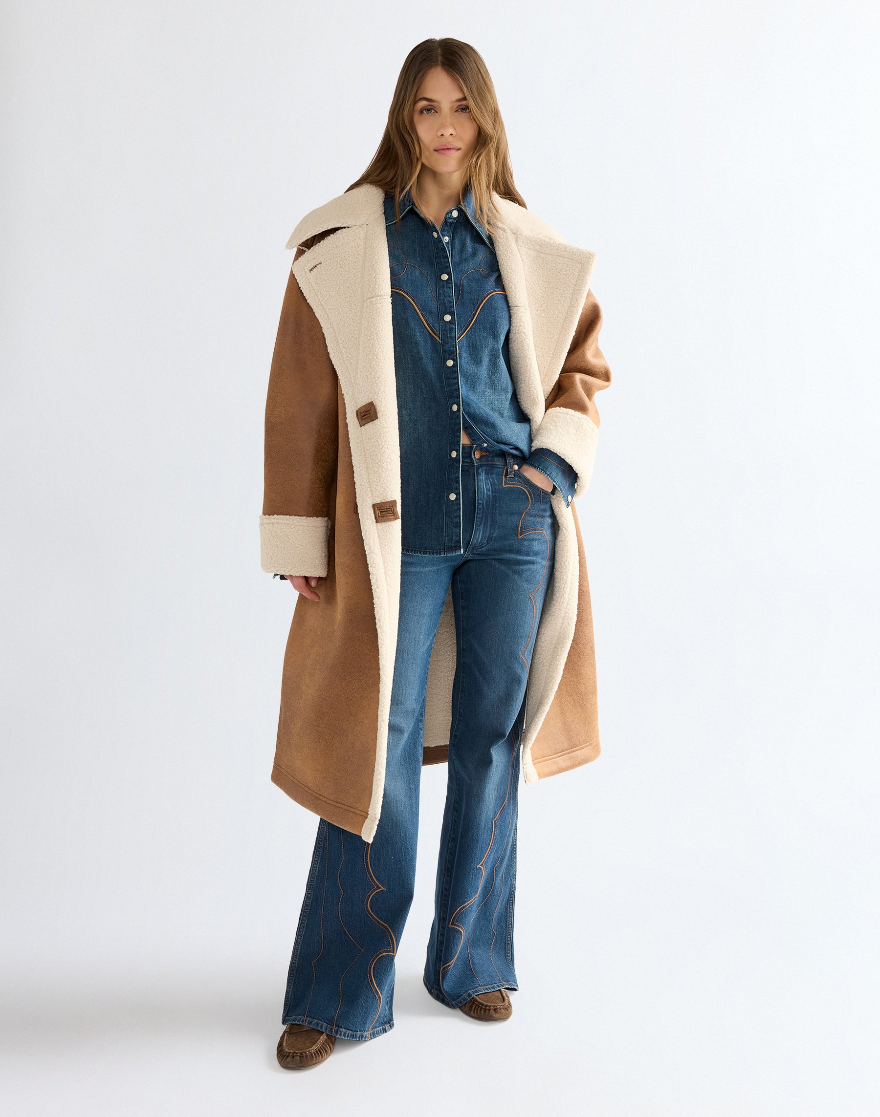 Wintermantel Wrange in Medium Brown Jacken Wrangler