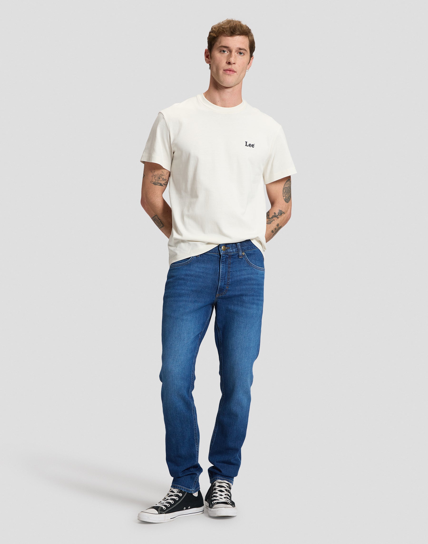 T-Shirt Small Logo in Ecru T-Shirts Lee