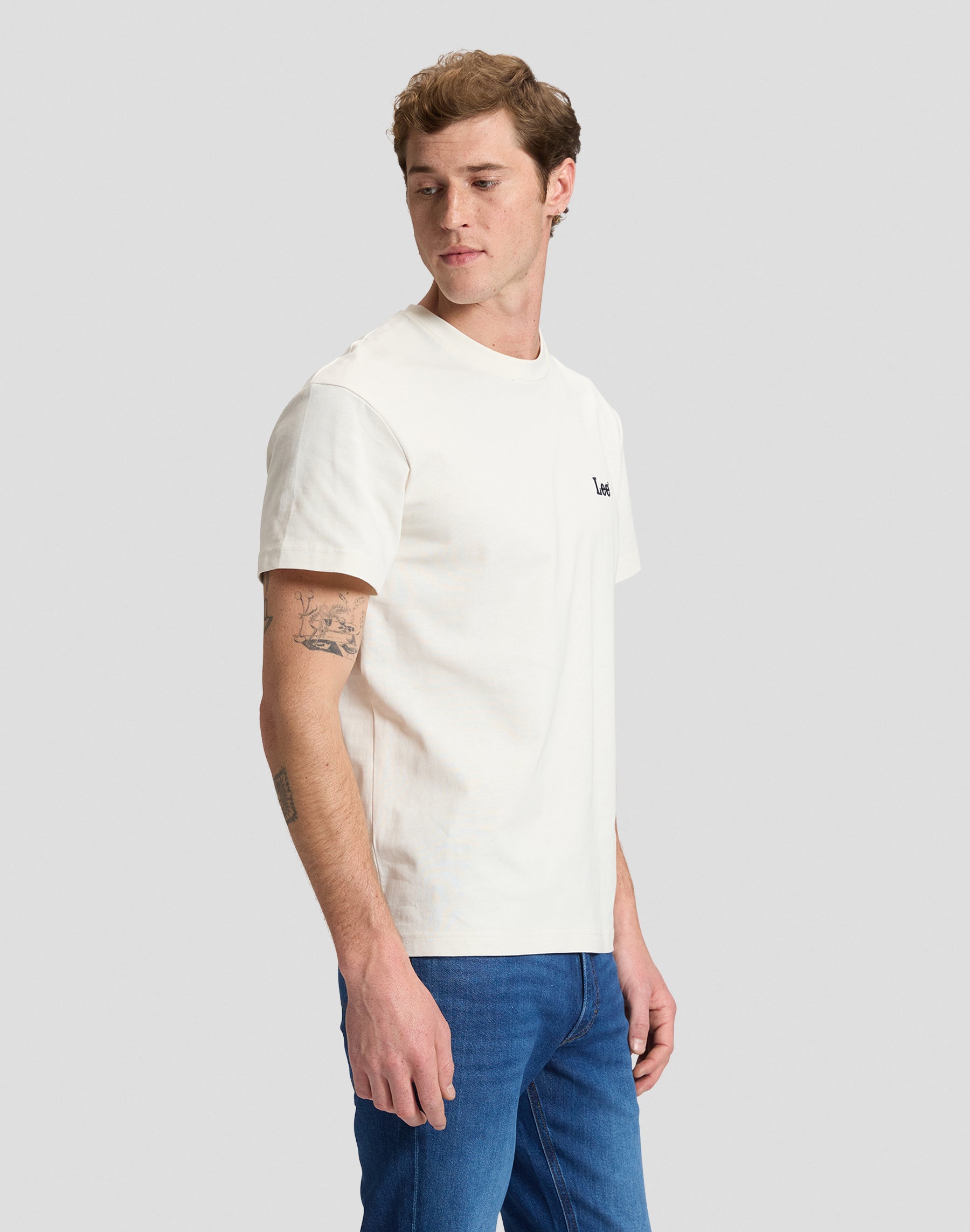 T-Shirt Small Logo in Ecru T-Shirts Lee