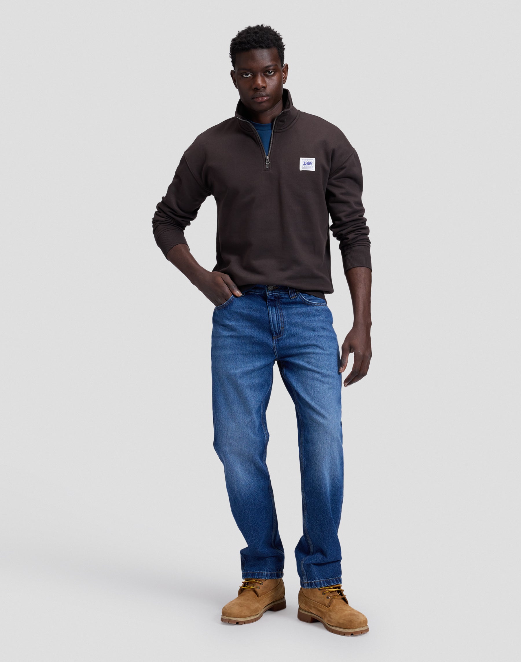 Sweatshirt Workwear Half Zip in Chocolate Torte Sweatshirts Lee