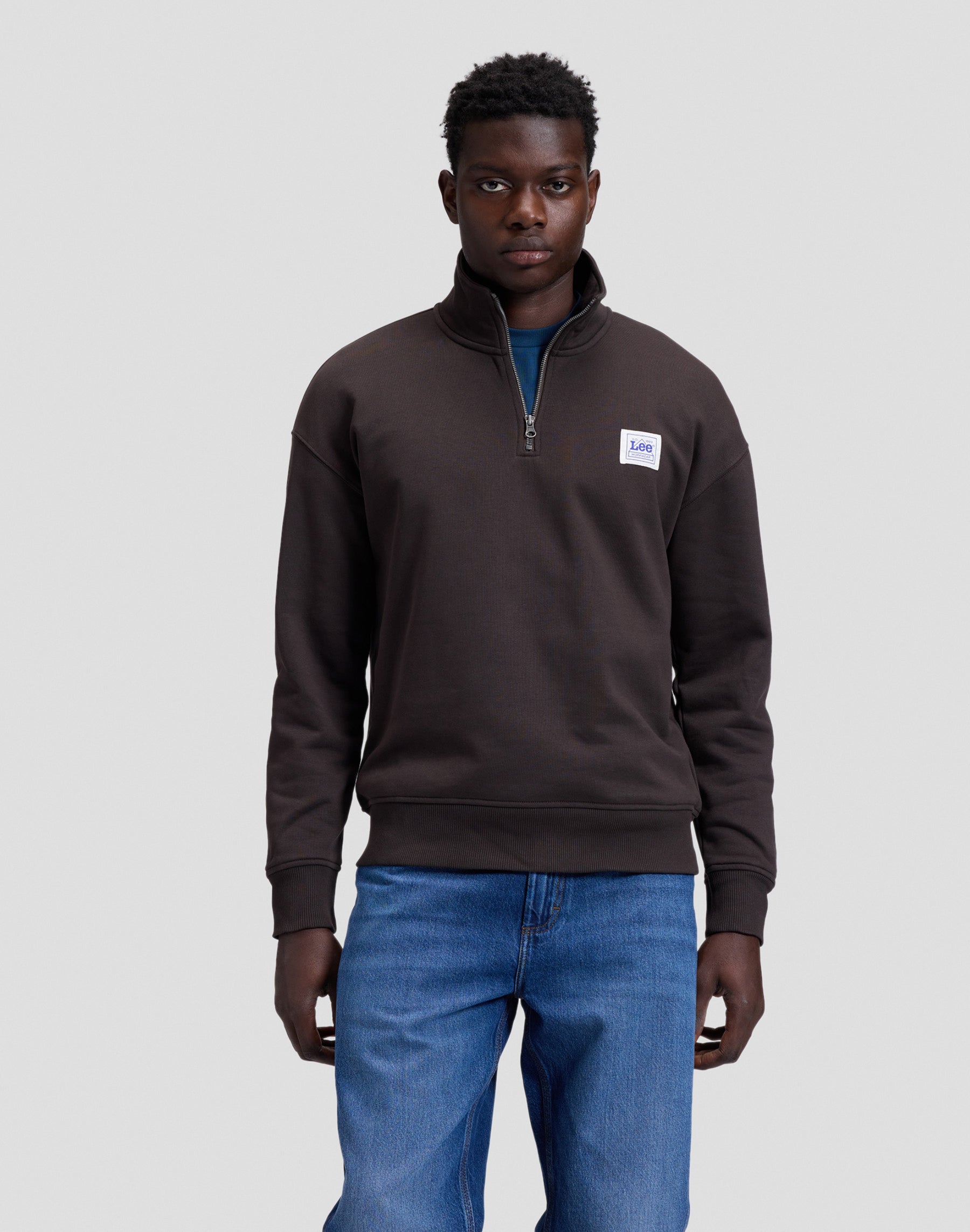 Sweatshirt Workwear Half Zip in Chocolate Torte Sweatshirts Lee