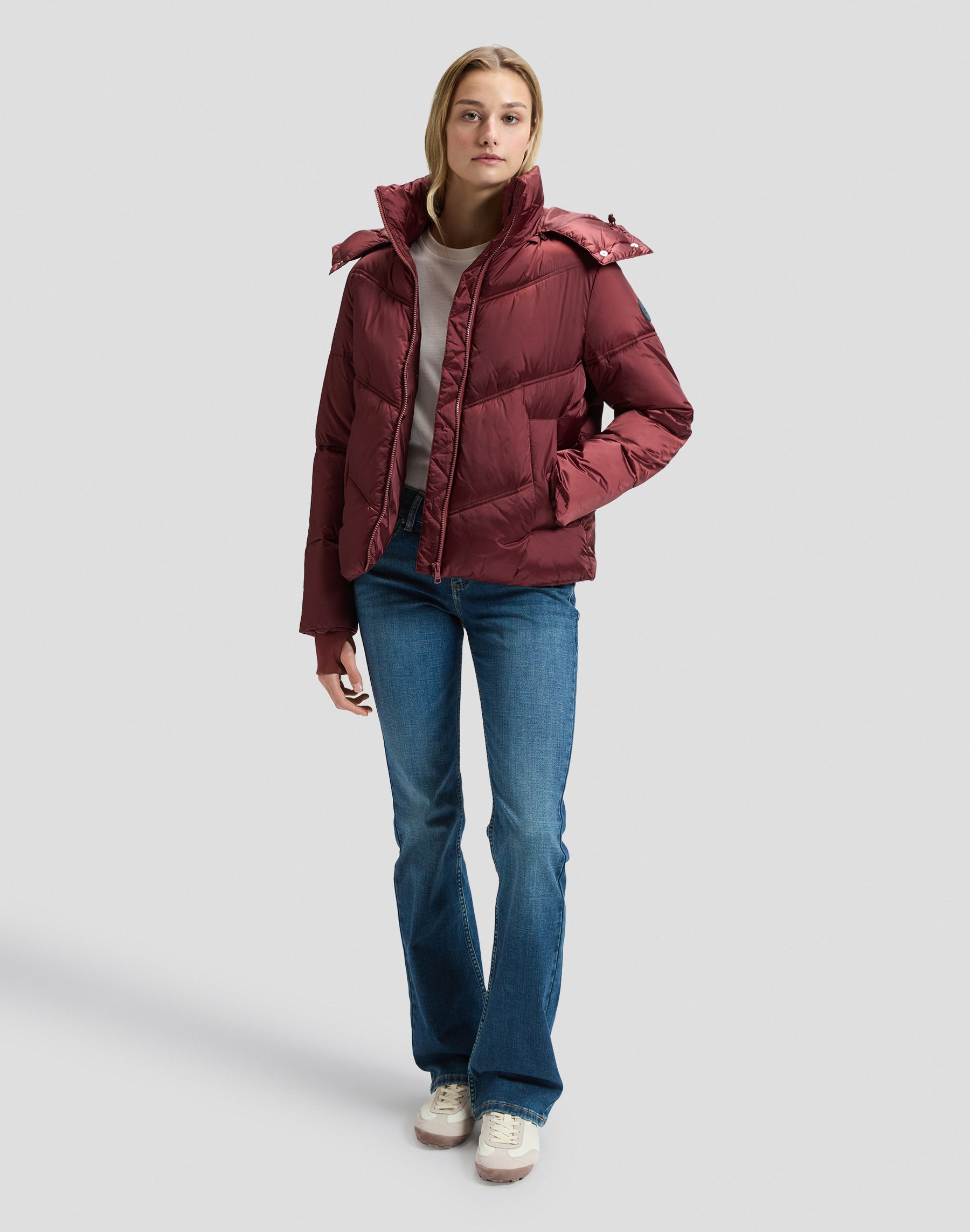 Winterjacke Short Hooded Puffer in Port Jacken Lee