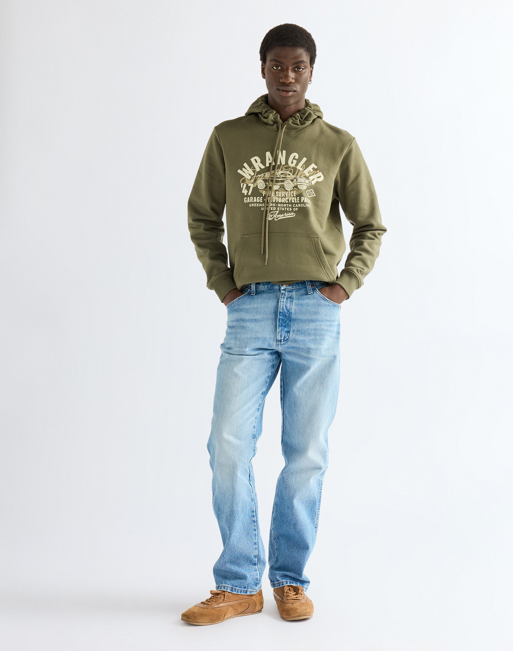 Kapuzenpullover Americana in Olive Night Kapuzenpullover Wrangler