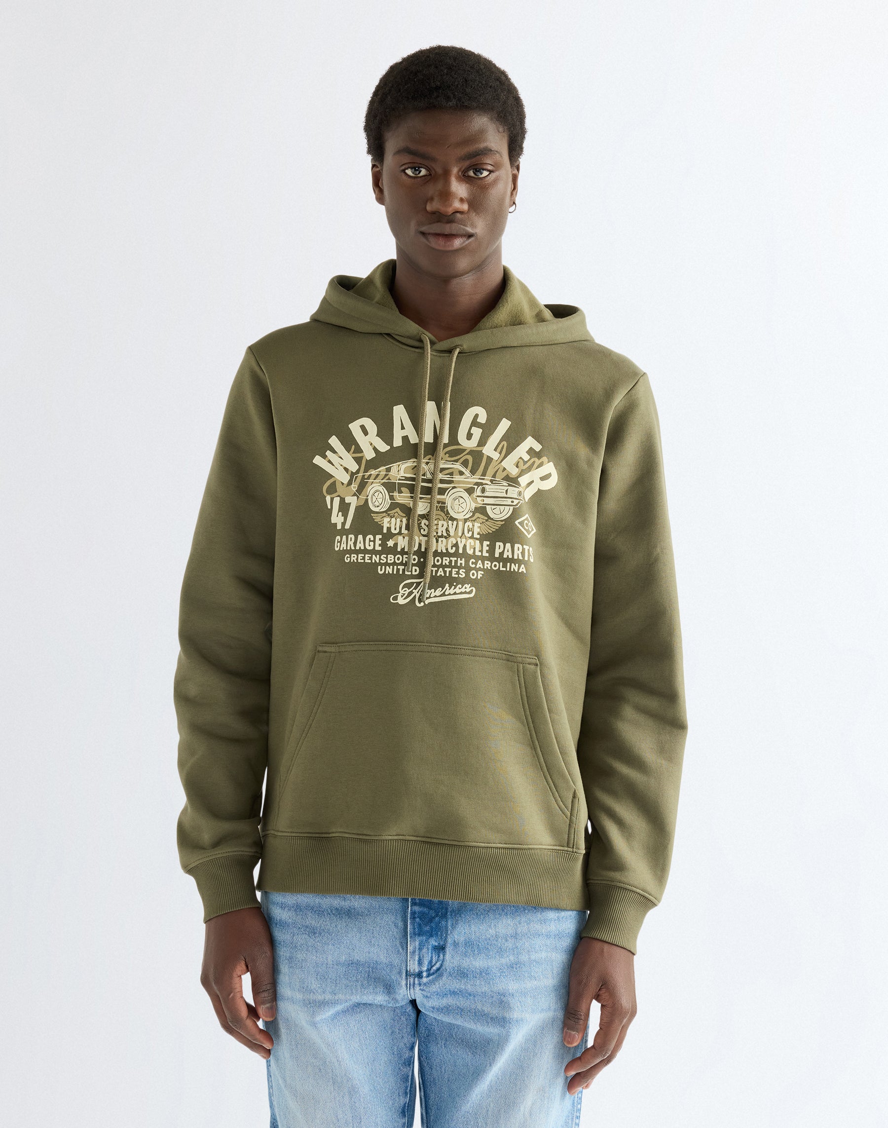 Kapuzenpullover Americana in Olive Night Kapuzenpullover Wrangler
