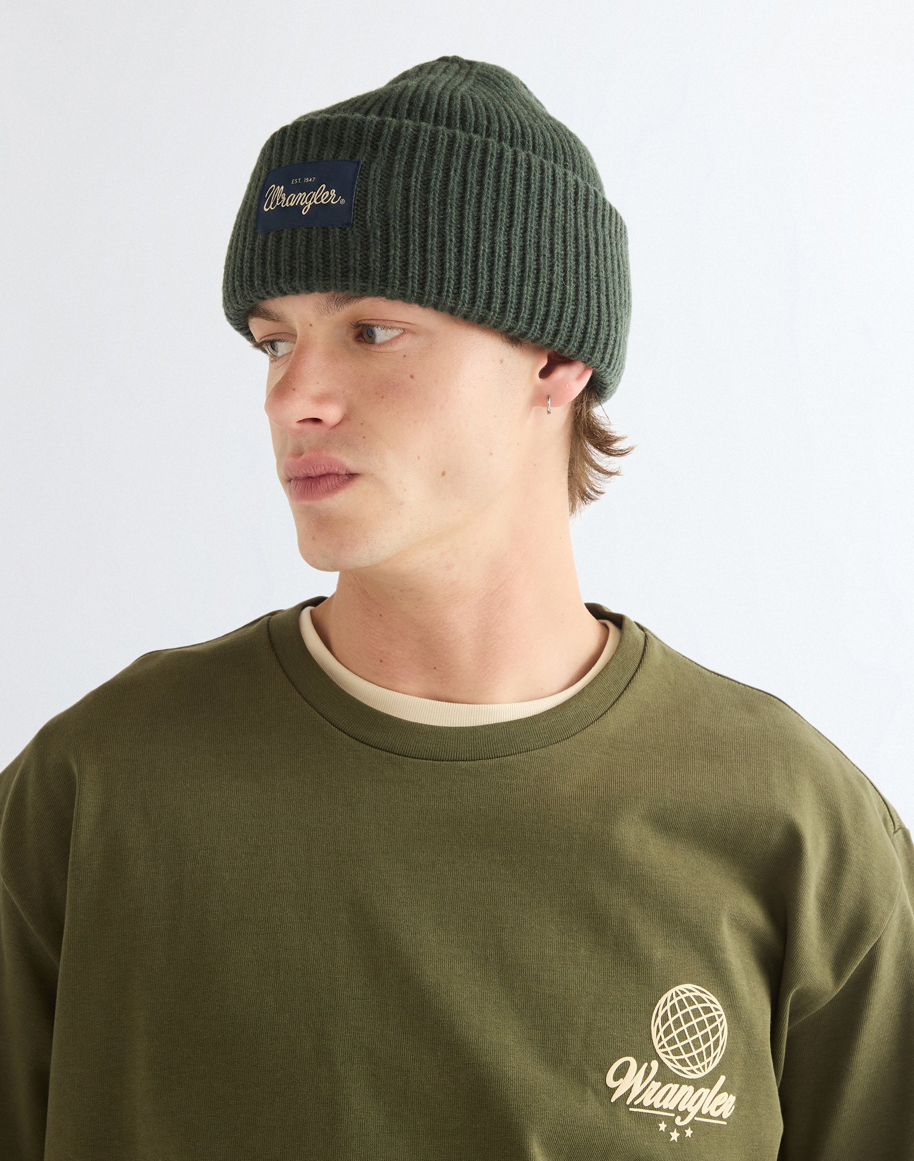 Mütze Ribbed Wool in Green Mützen Wrangler