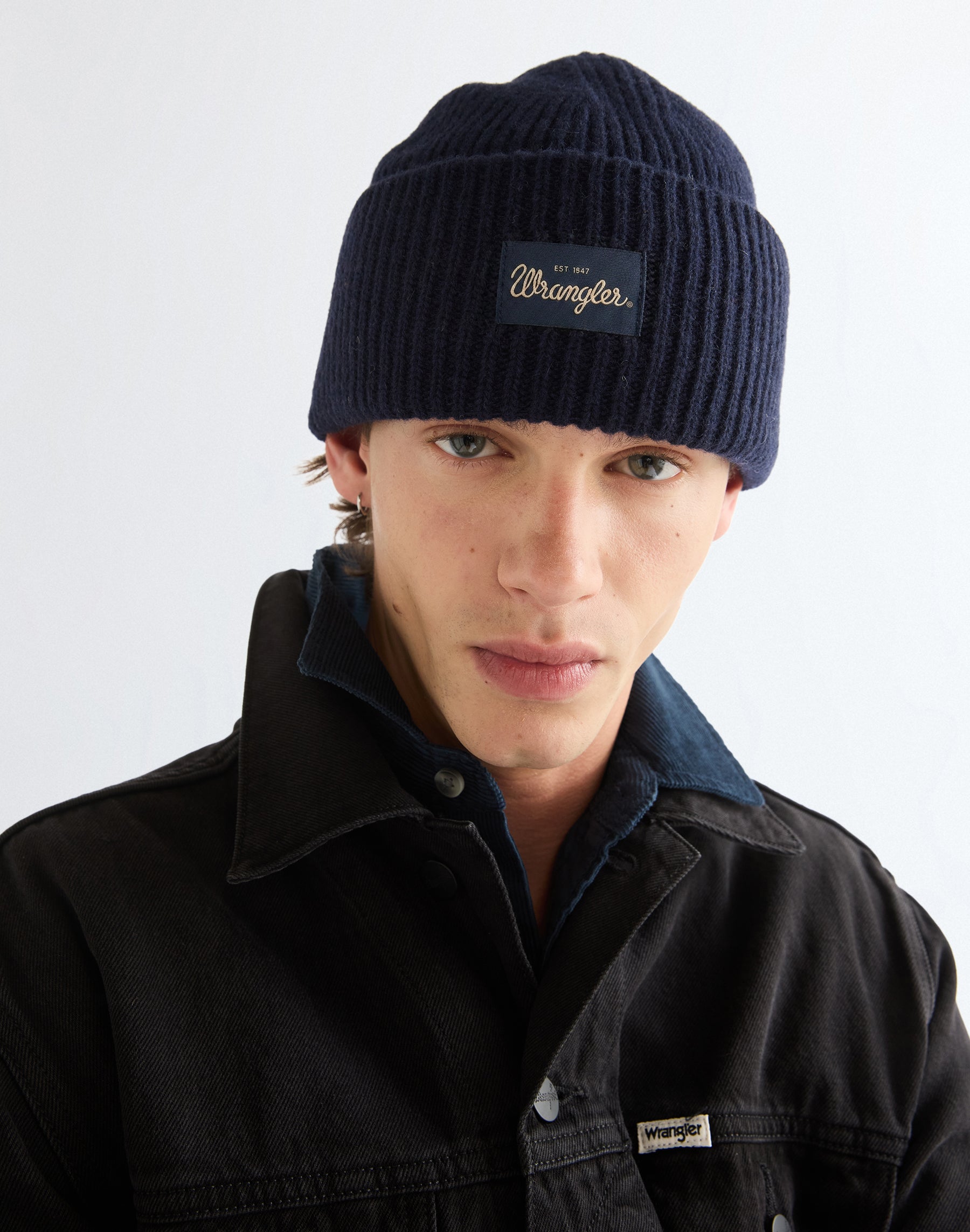Mütze Ribbed Wool in Navy Mützen Wrangler