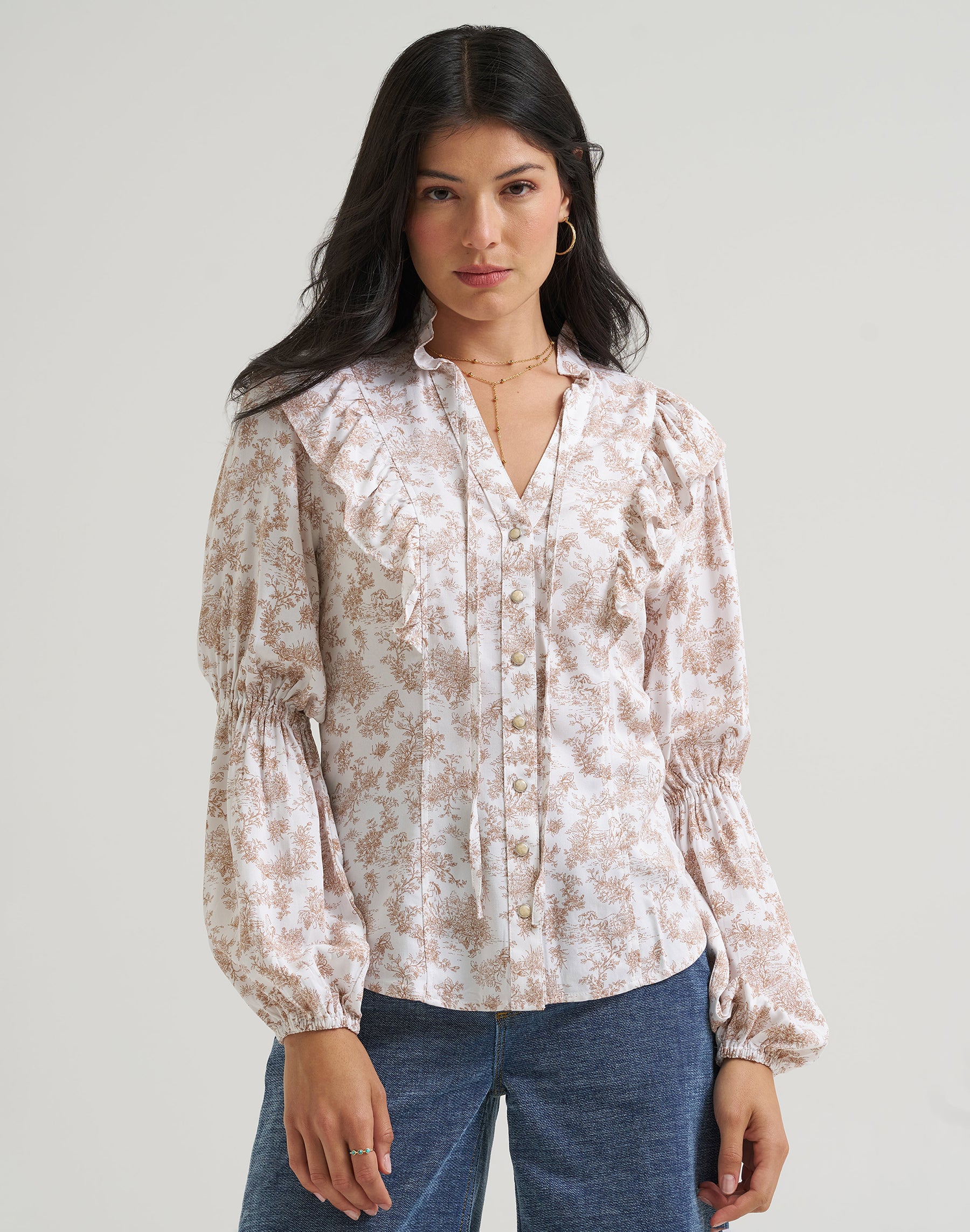 Bluse Lainey in Folk Floral Hemden Wrangler