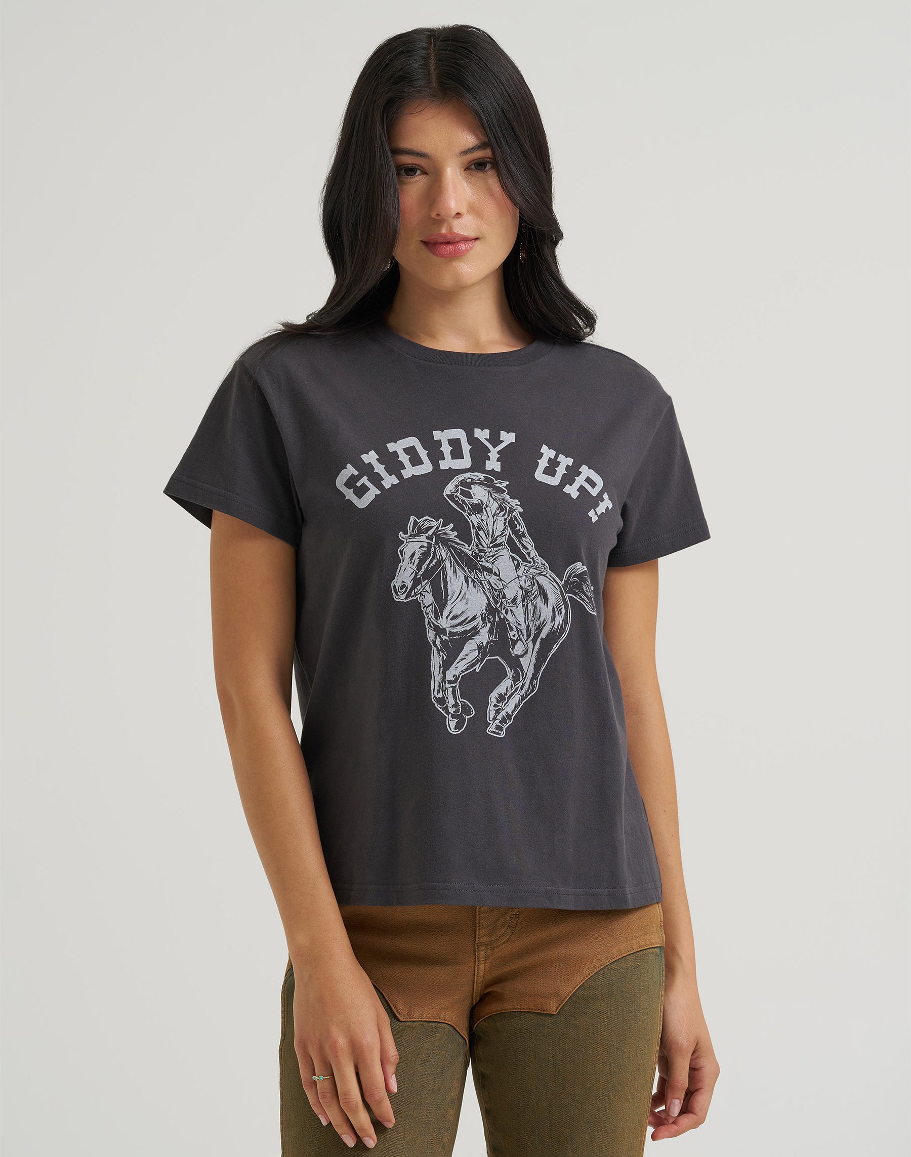 T-Shirt Giddy Up in Black T-Shirts Wrangler