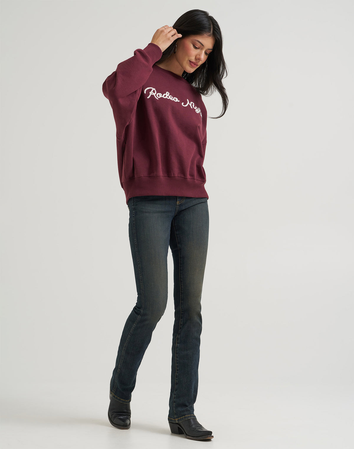 Sweatshirt Rodeo Night in Burgundy Sweatshirts Wrangler