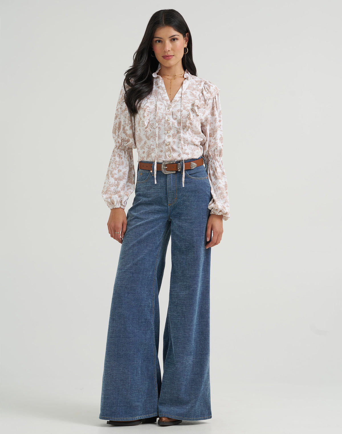Jeans Cheeky Wide Leg in Indigo Chenille Jeans Wrangler