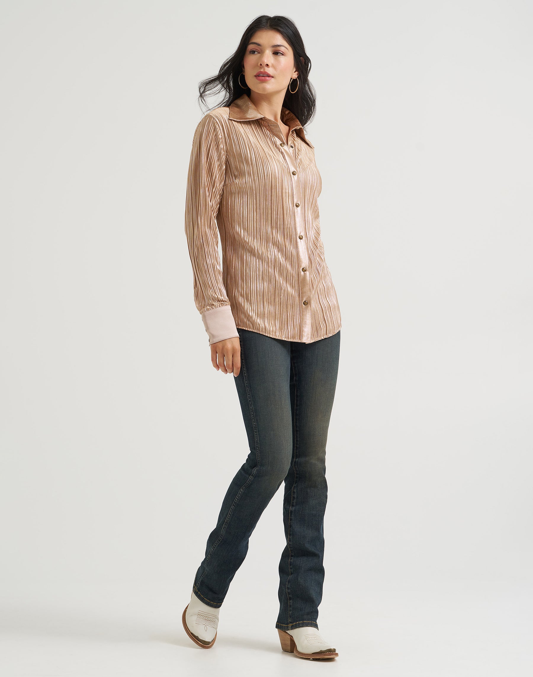 Hemd Lainey Snap in Rose Gold Hemden Wrangler