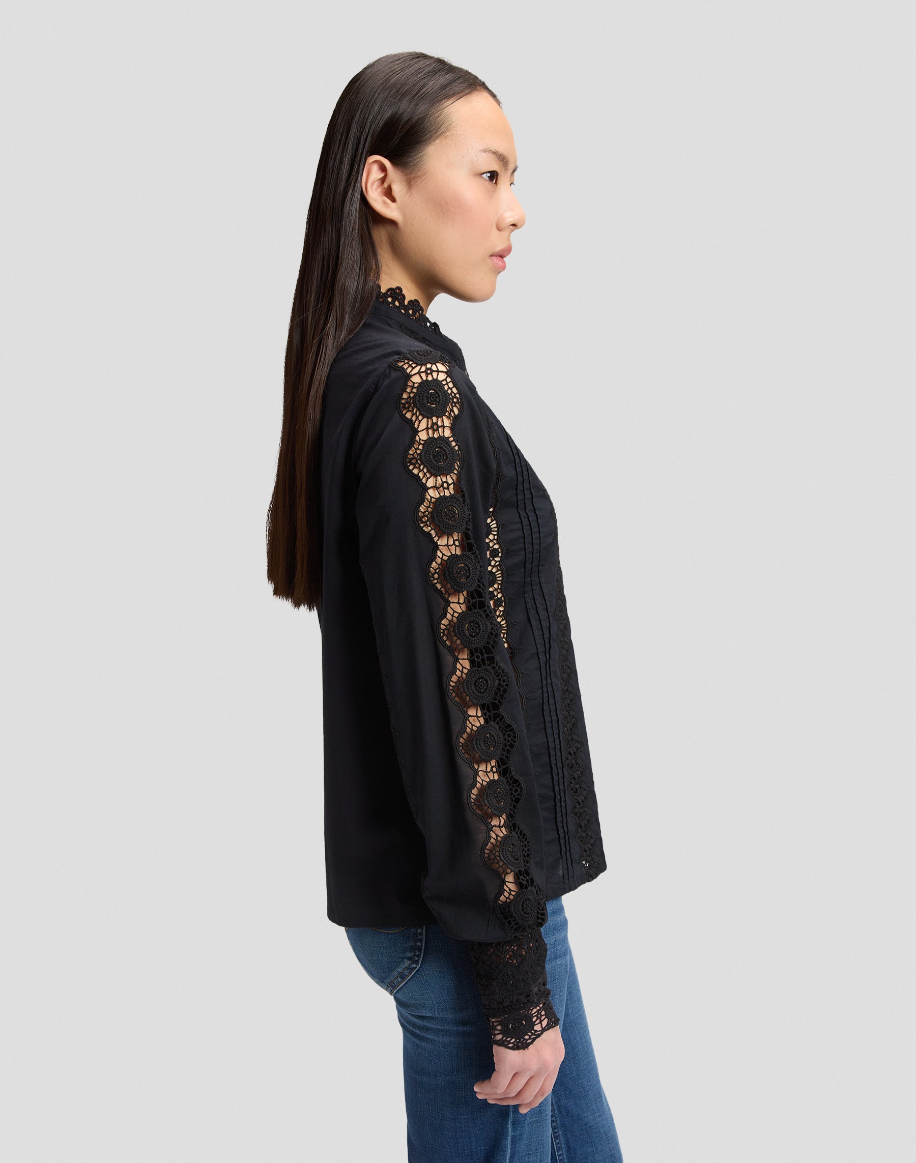 Bluse Bohemian in Black Hemden Lee