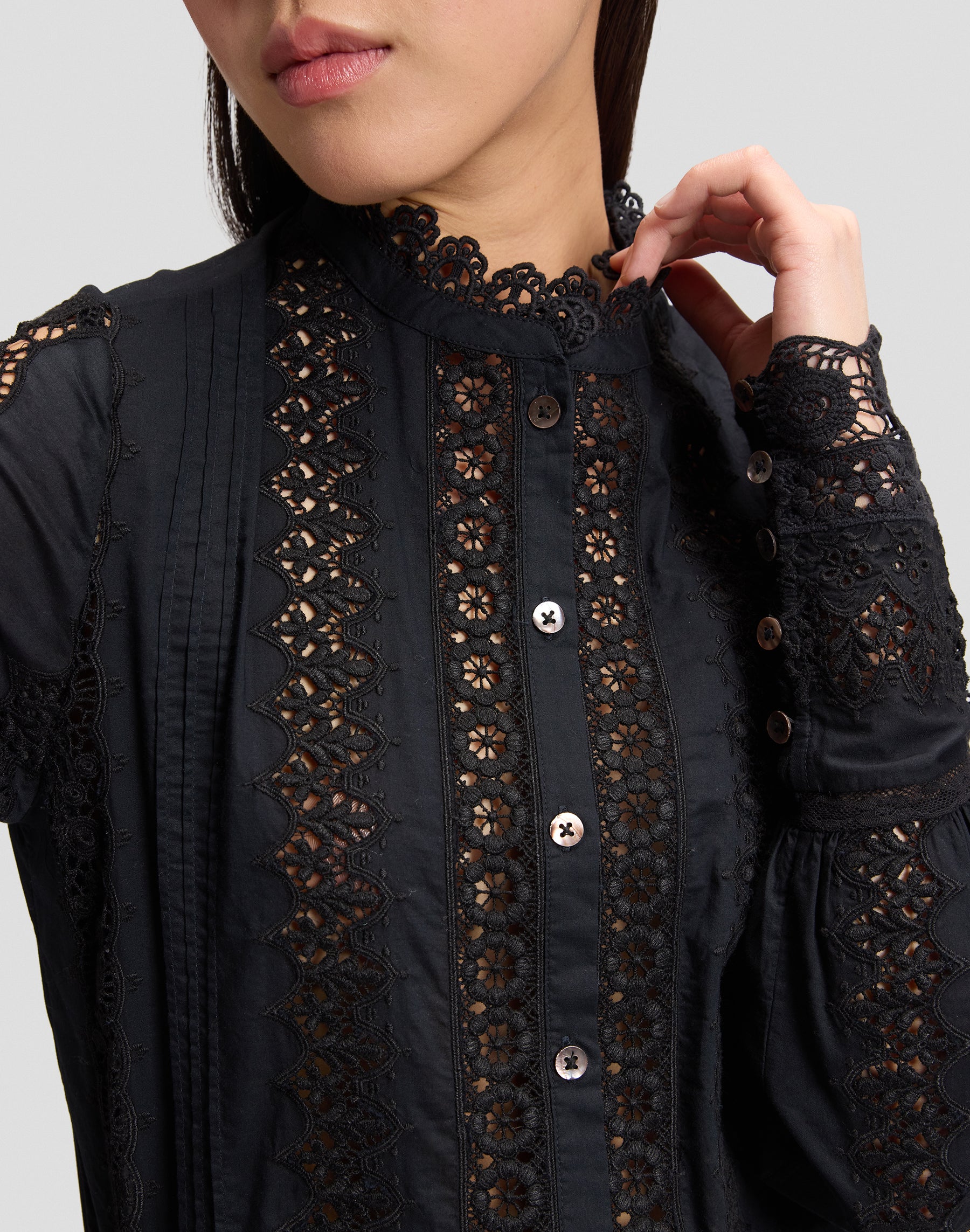 Bluse Bohemian in Black Hemden Lee