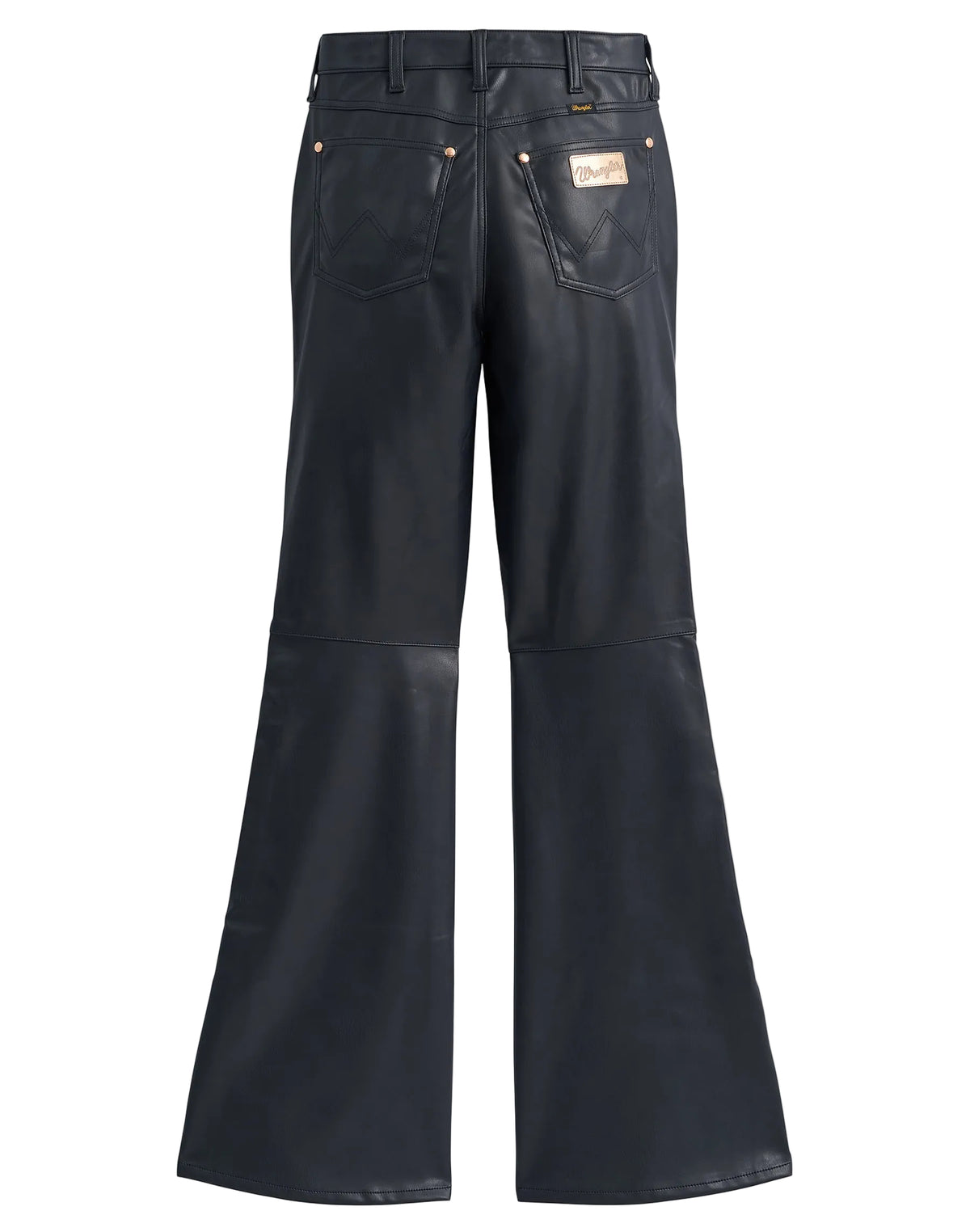 Hose Lainey Flare in Onyx Faux Leather Hosen Wrangler