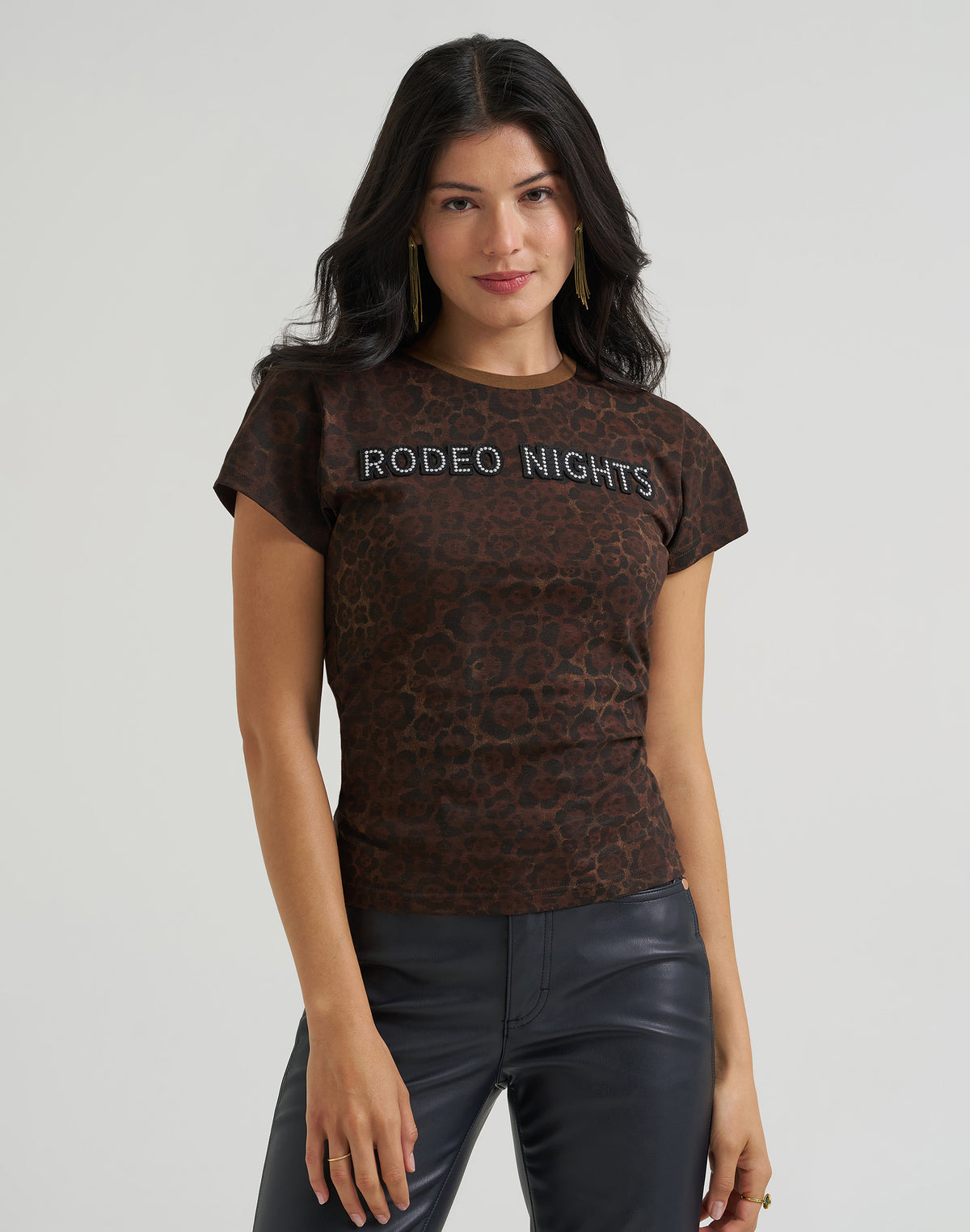 T-Shirt Rodeo Nights in Leopard Print T-Shirts Wrangler
