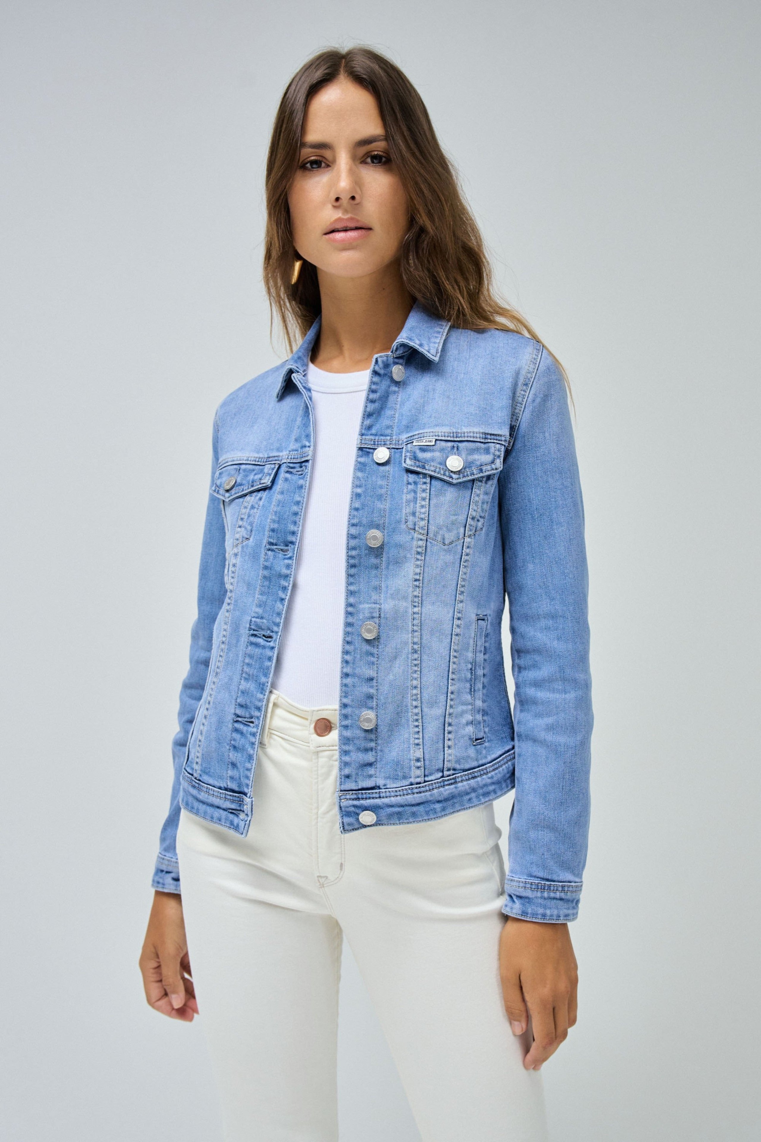 Denim Trucker Jacket in Medium Light Jacken Salsa Jeans