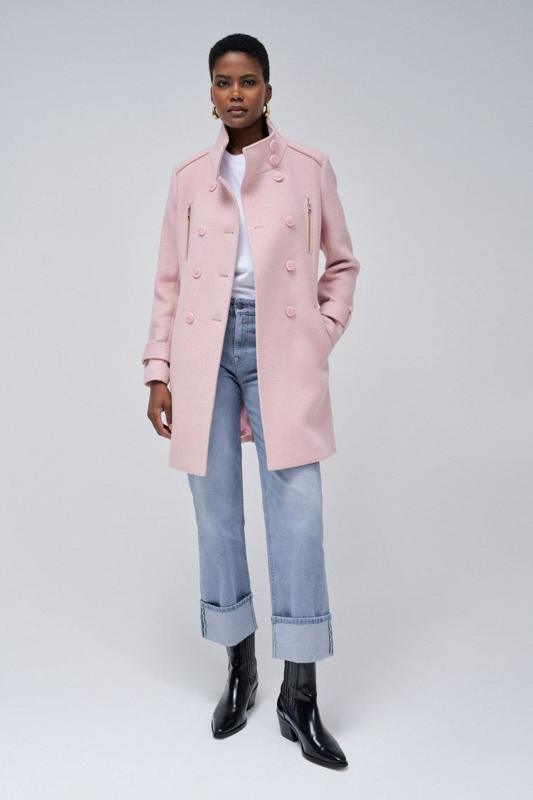 Grace Long Woolen Coat in Medium Pink V2 Jacken Salsa Jeans   