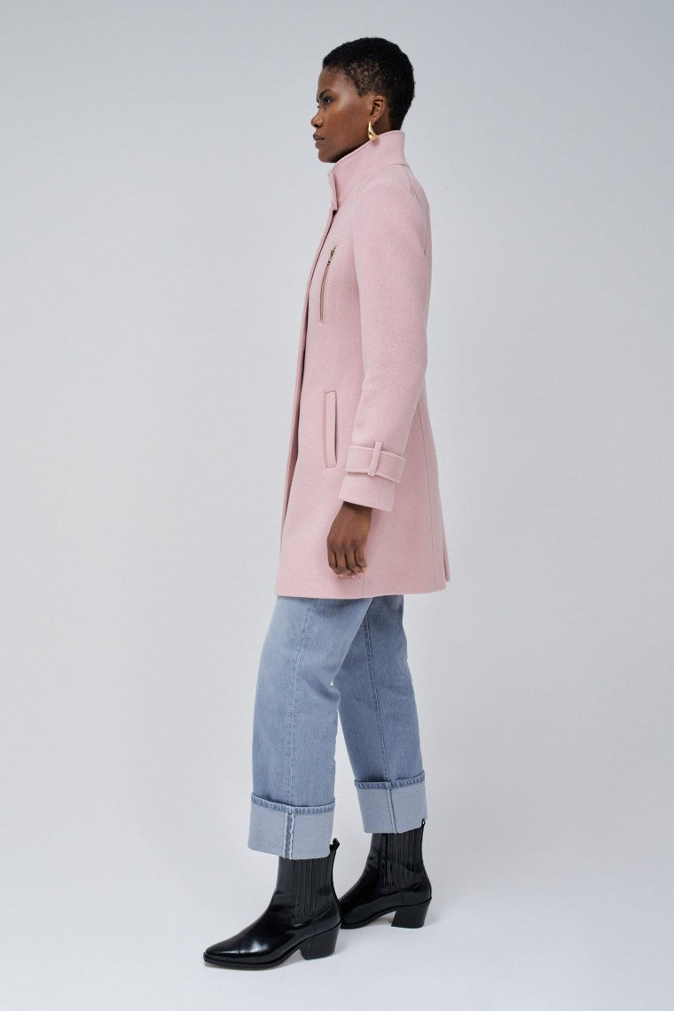 Grace Long Woolen Coat in Medium Pink V2 Jacken Salsa Jeans   