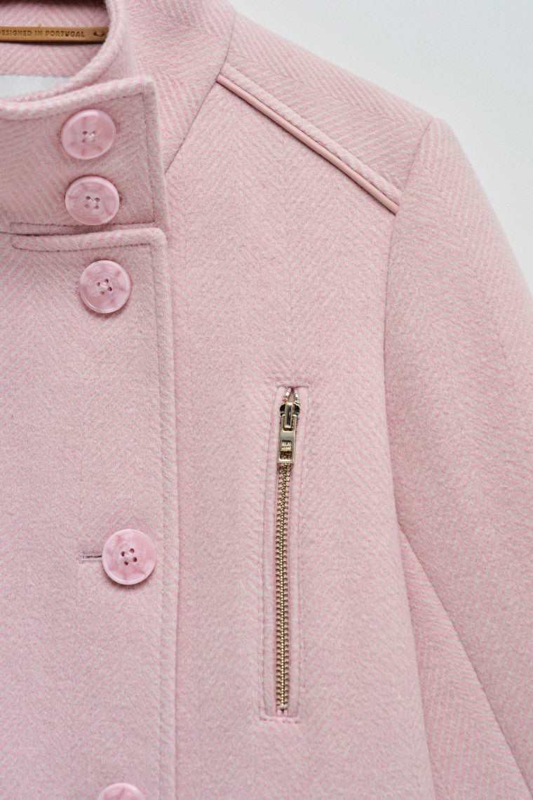 Grace Long Woolen Coat in Medium Pink V2 Jacken Salsa Jeans   