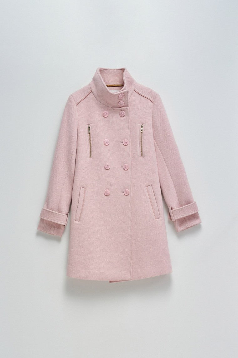 Grace Long Woolen Coat in Medium Pink V2 Jacken Salsa Jeans   