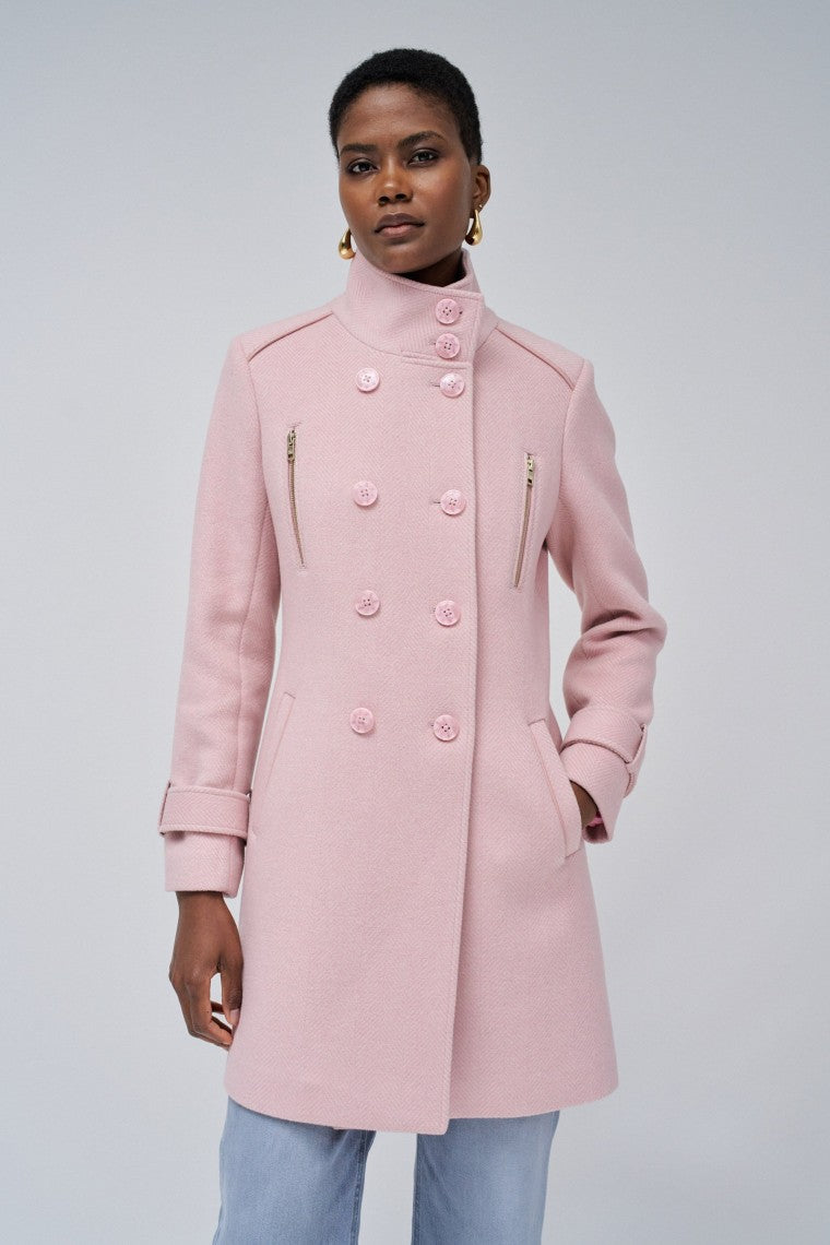 Grace Long Woolen Coat in Medium Pink V2 Jacken Salsa Jeans   