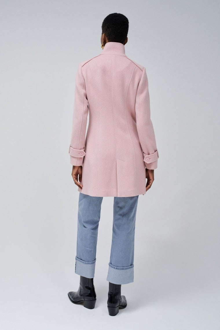 Grace Long Woolen Coat in Medium Pink V2 Jacken Salsa Jeans   