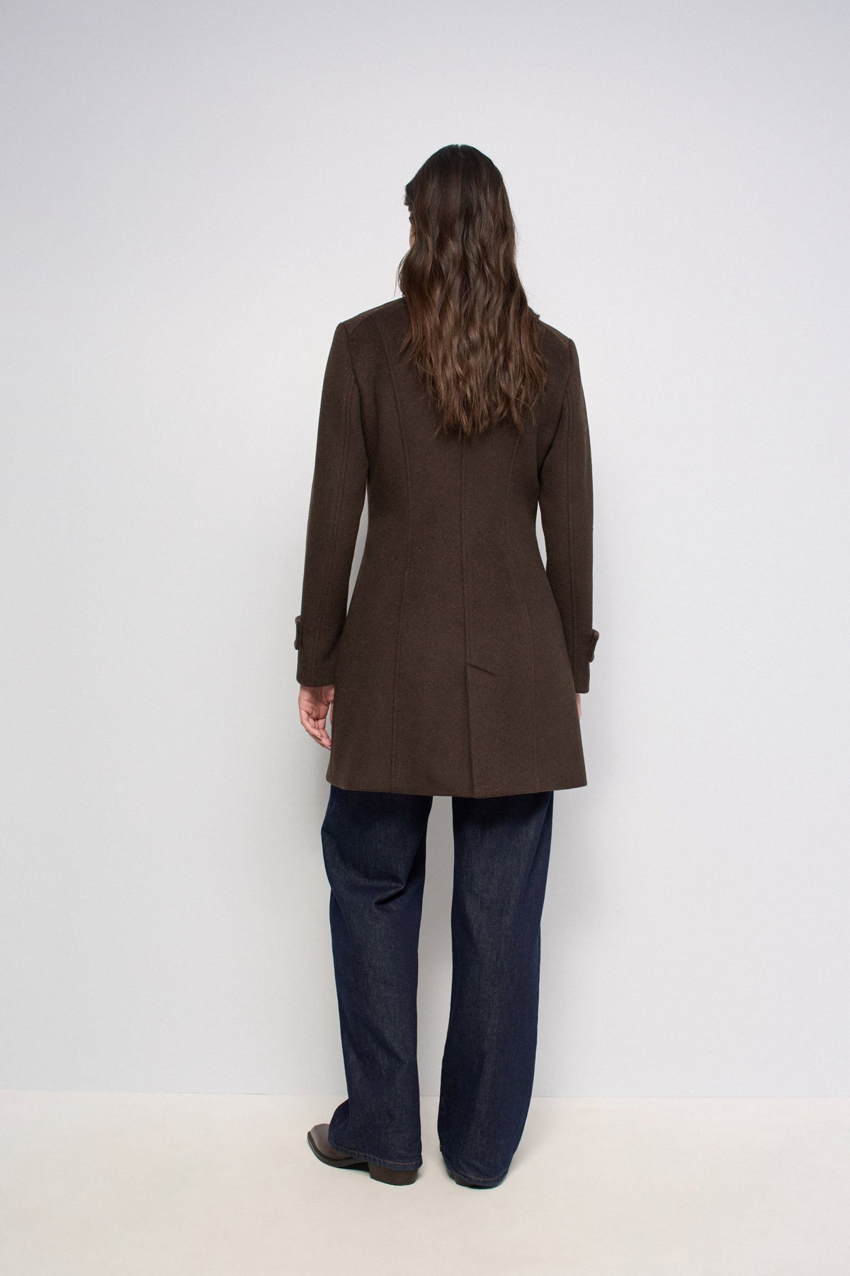 Langer Wollmantel Grace in Dark Brown V1 Jacken Salsa Jeans