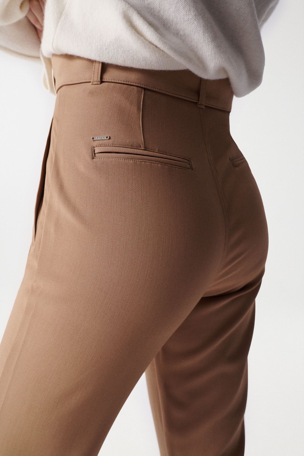 Chino Cropped Slim High Waist in Light Beige Hosen Salsa Jeans   