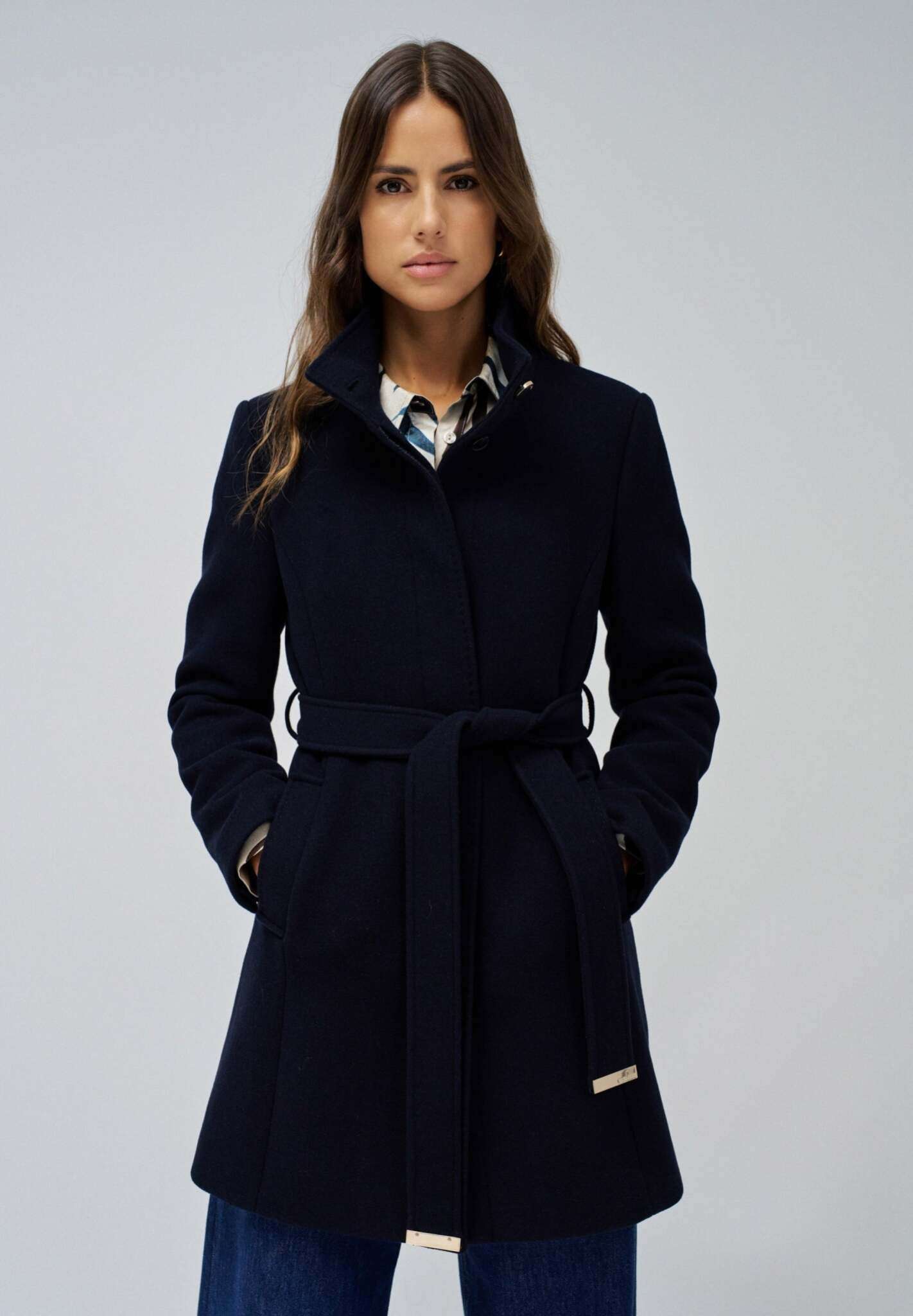 The Reimagined Wool Coat in Dark Blue Jacken Salsa Jeans
