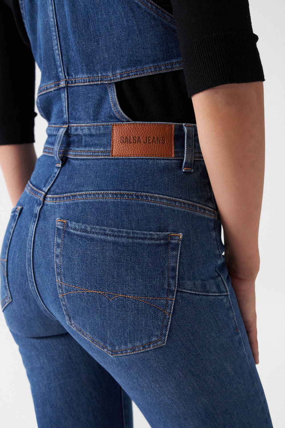 Overall Glamour Flare in Medium Wash Overall Salsa Jeans   
