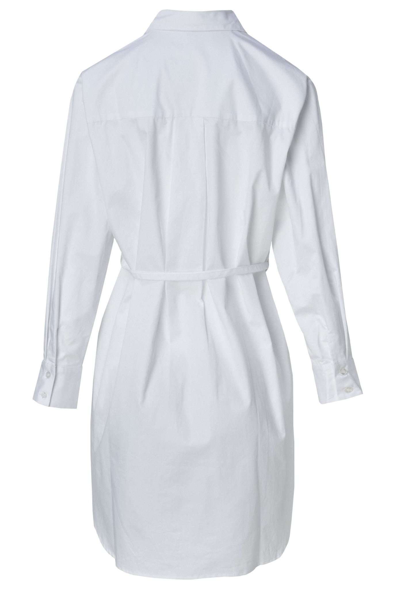 Popeline Belted Shirt Dress in White Kleider Salsa Jeans   