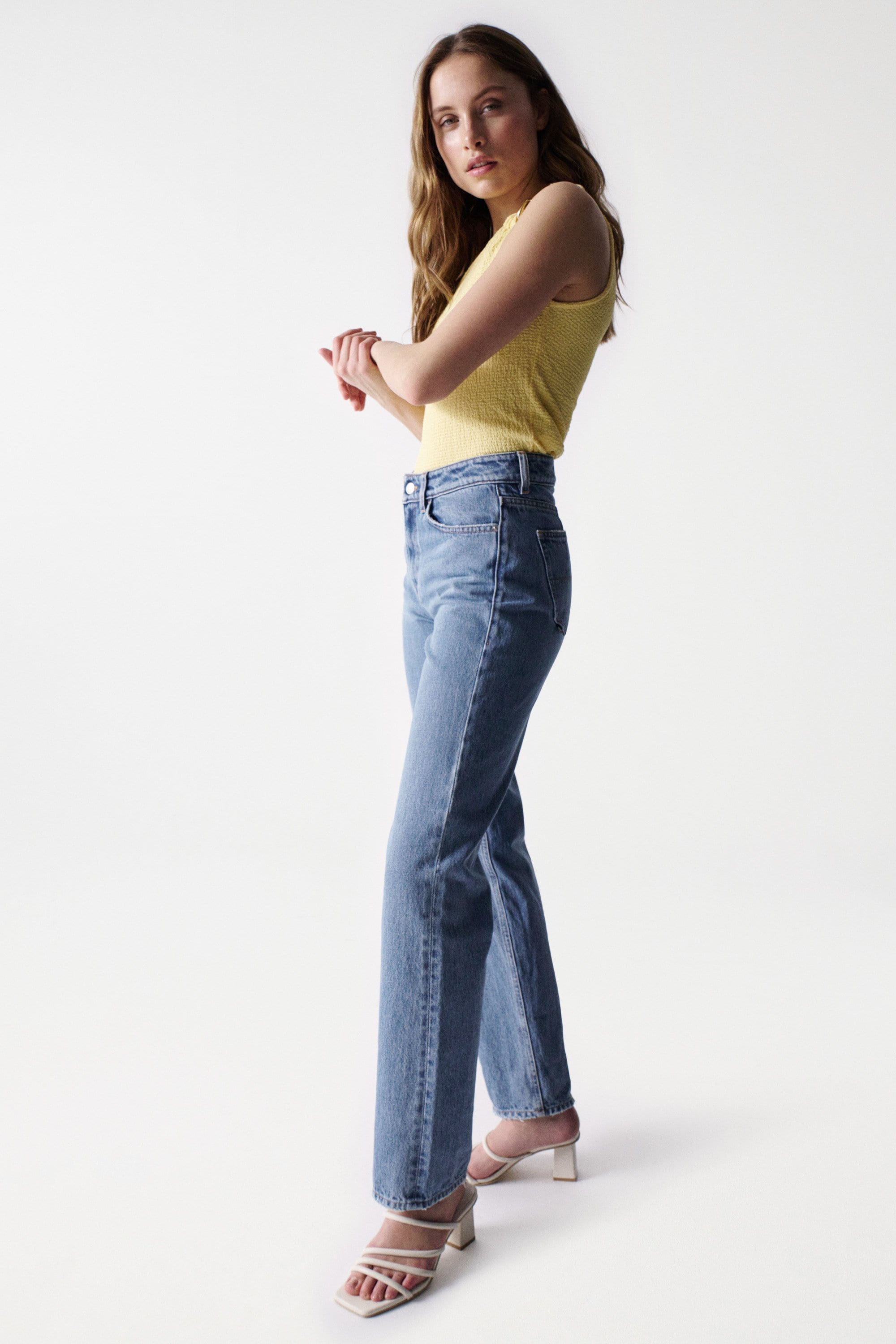 Detailed Top in Light Yellow Tops Salsa Jeans   