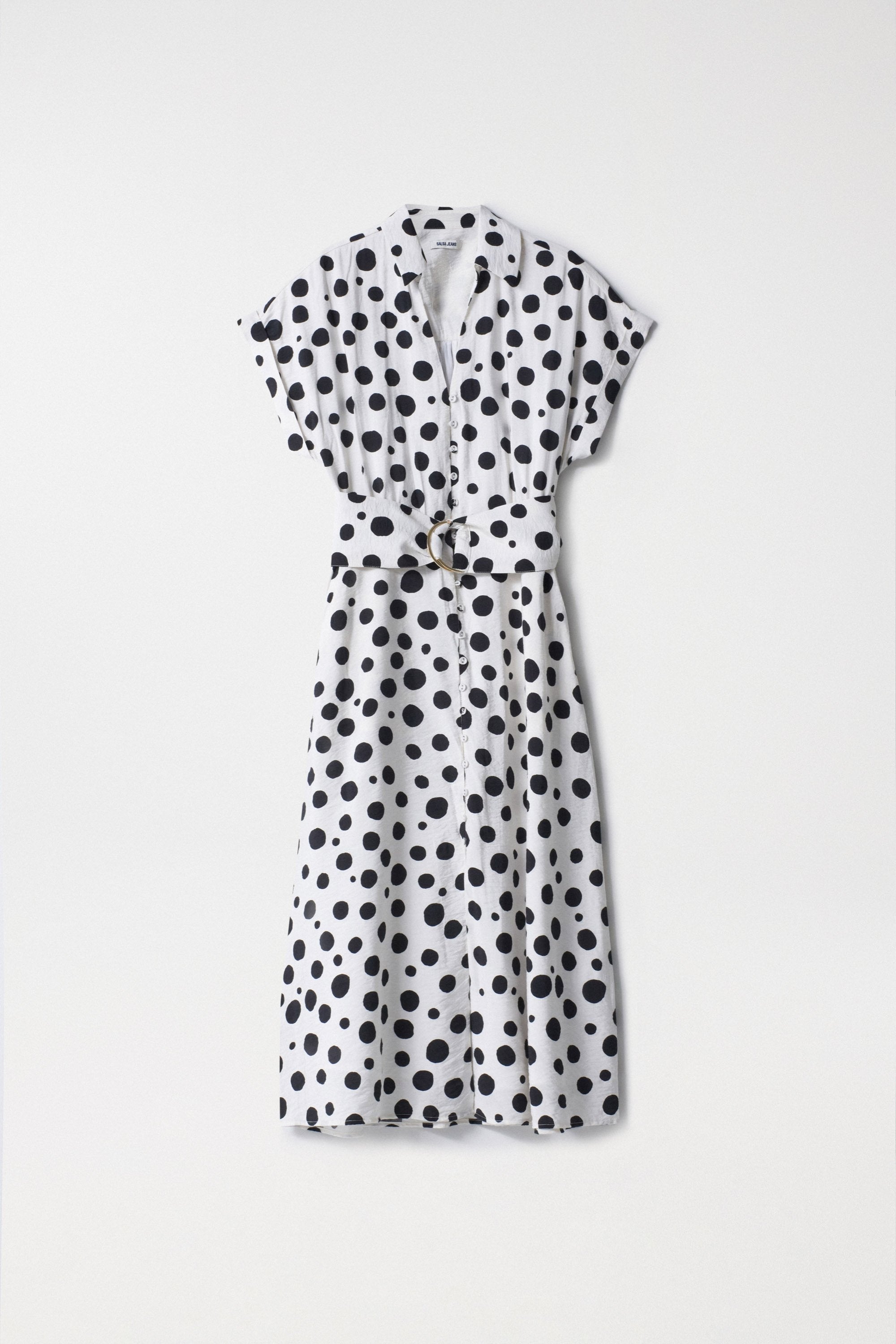 Polka Dot Midi Dress in Light Pearl Kleider Salsa Jeans   