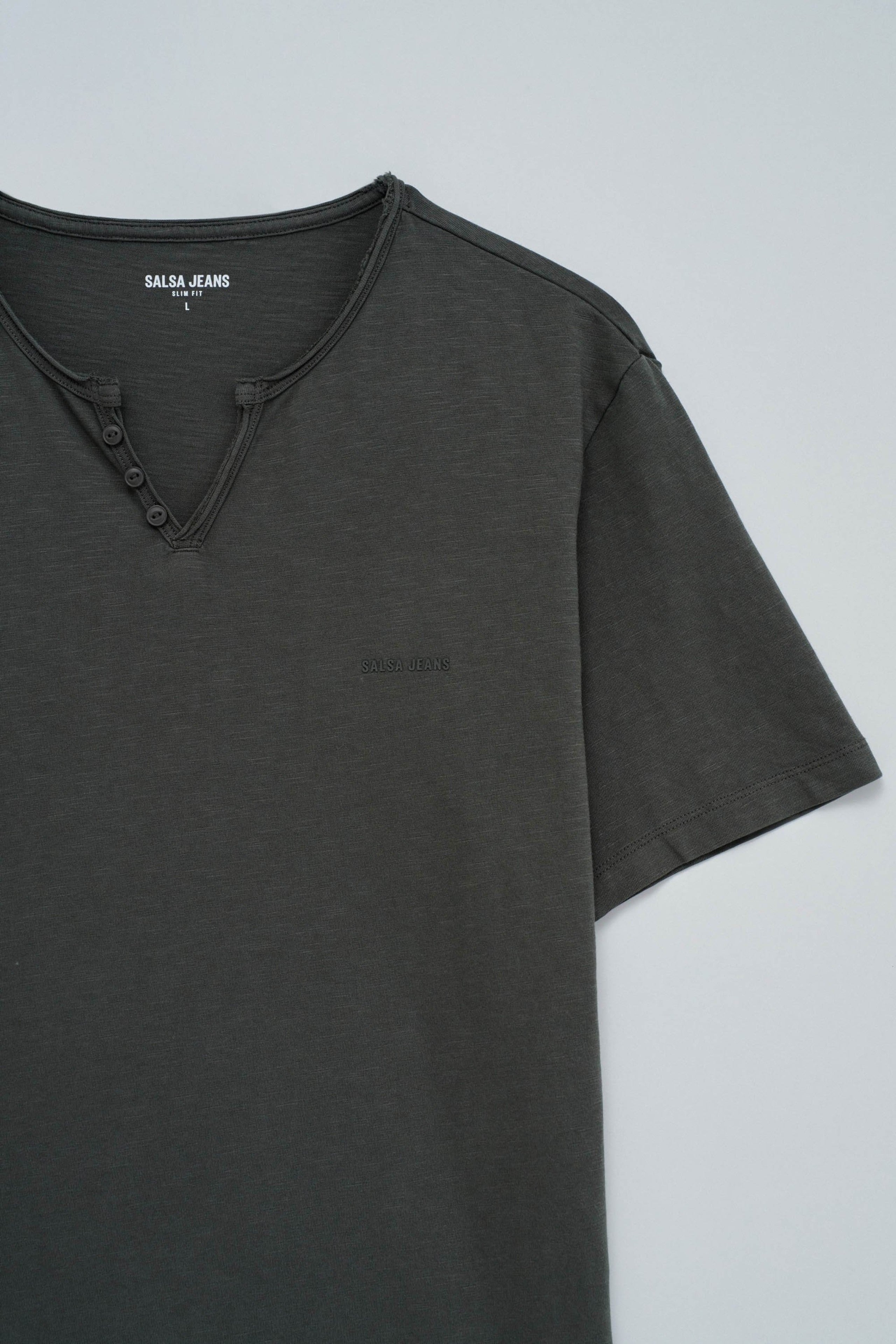 V-Neck Basic T-Shirt in Dark Green T-Shirts Salsa Jeans