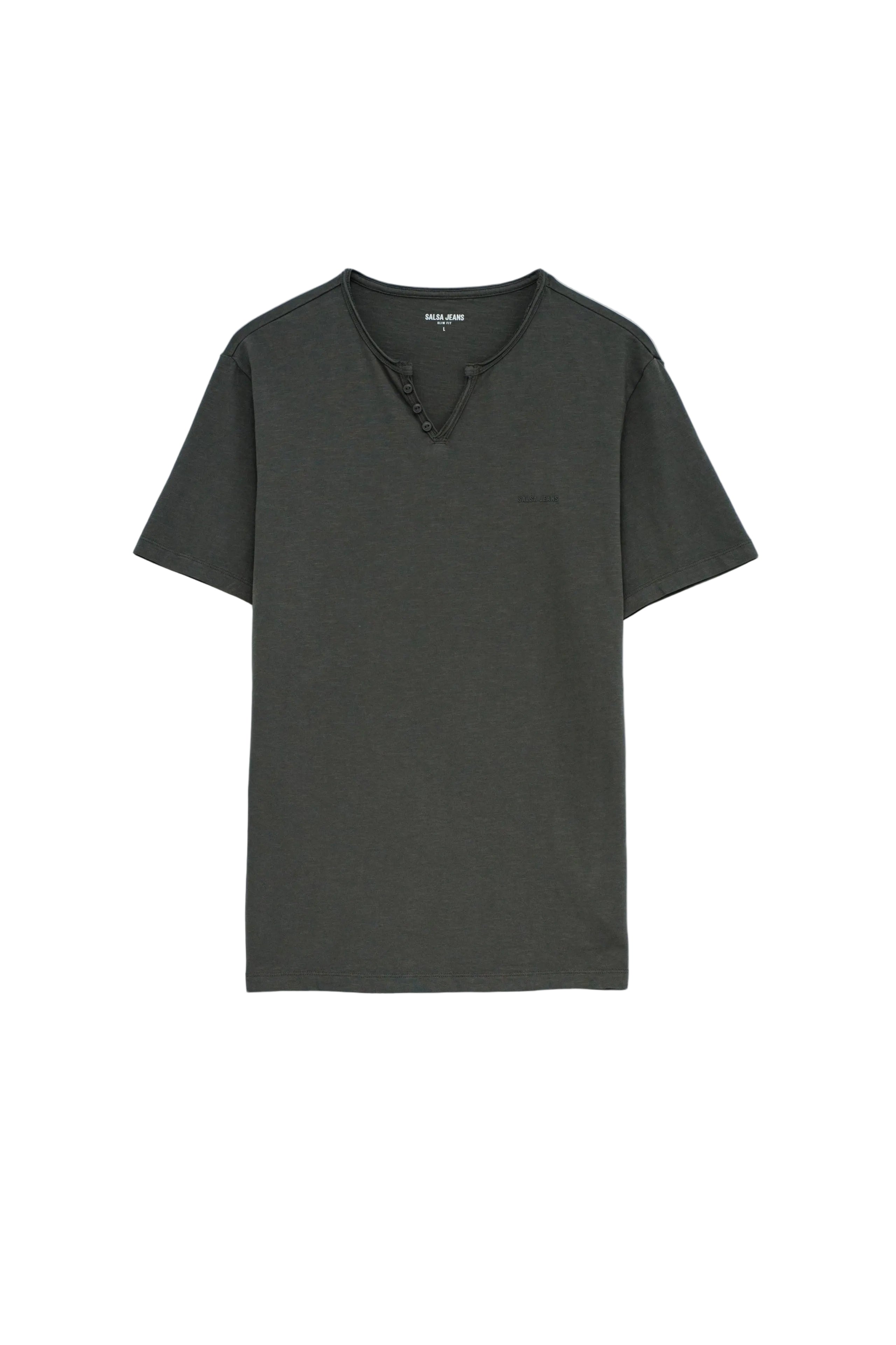V-Neck Basic T-Shirt in Dark Green T-Shirts Salsa Jeans