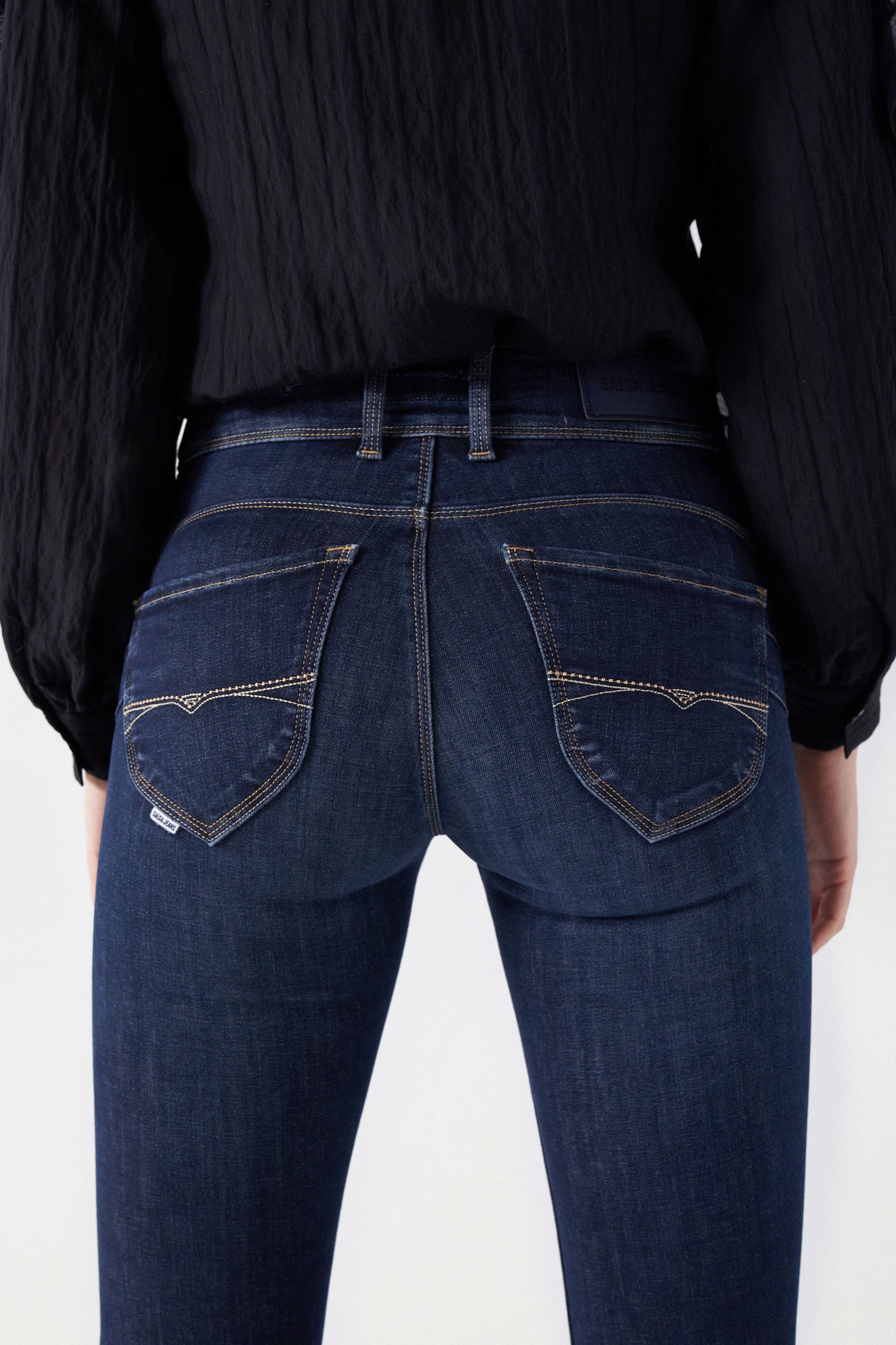 Secret Dark Wash With Detail in Medium Wash Jeans Salsa Jeans   