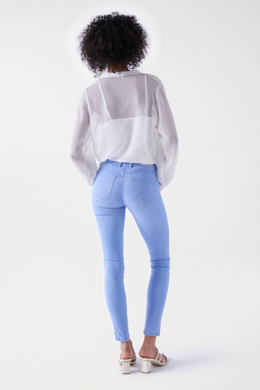 Secret With Embroidery Back in Ice Bleach Jeans Salsa Jeans   