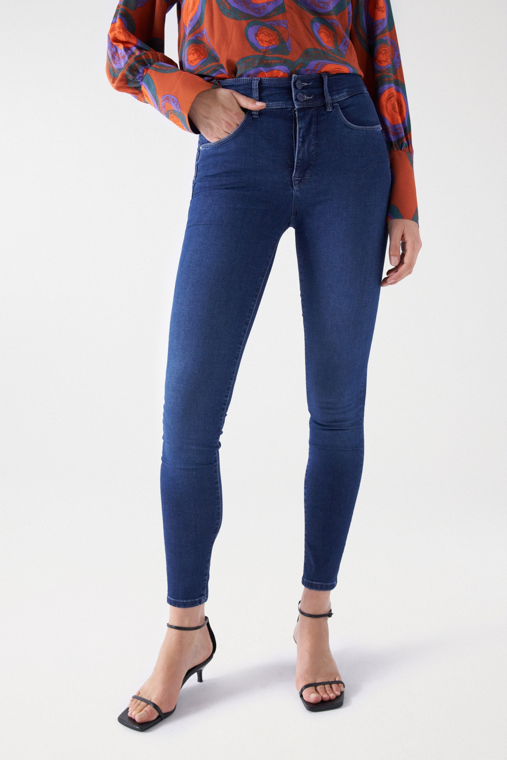 Secret With Embroidery in Medium Wash Jeans Salsa Jeans   