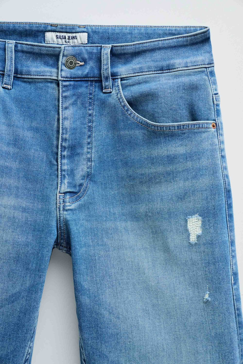 Slim S-Active Destroyed in Greencast Jeans Salsa Jeans   