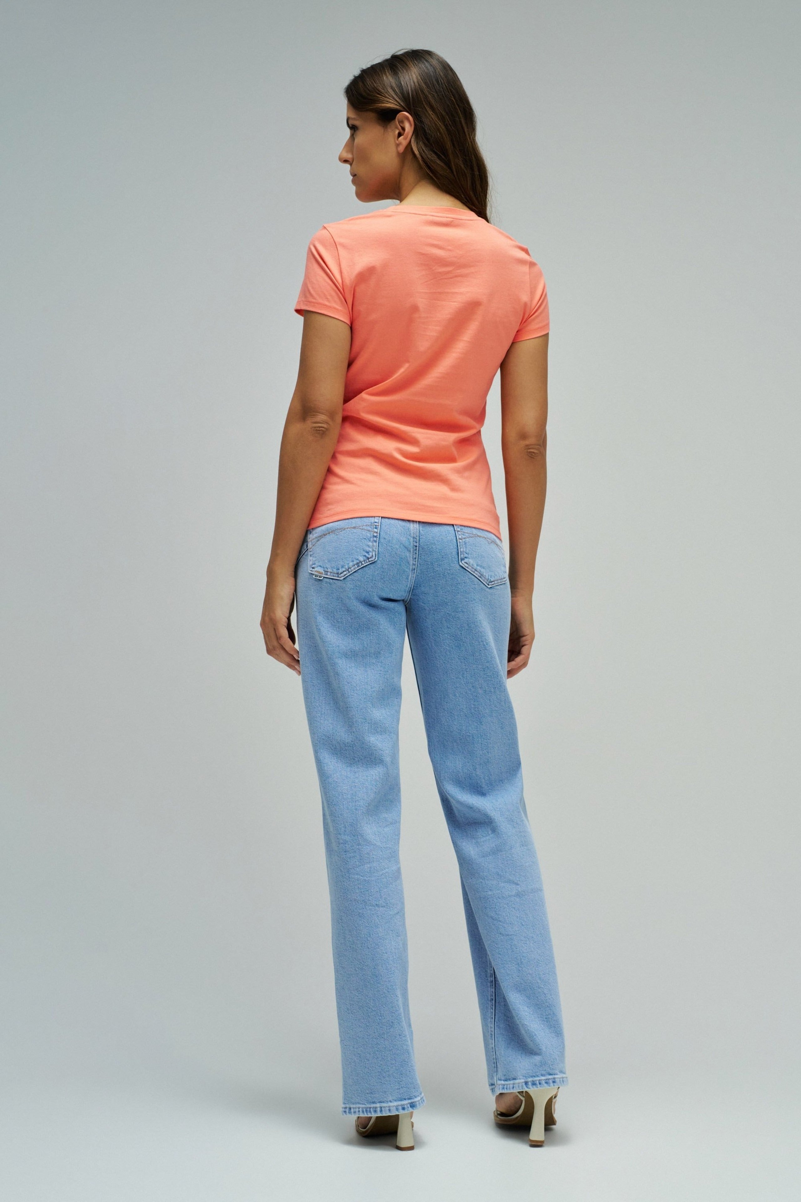 Institutional Beaded Branding T-Shirt in Light Orange